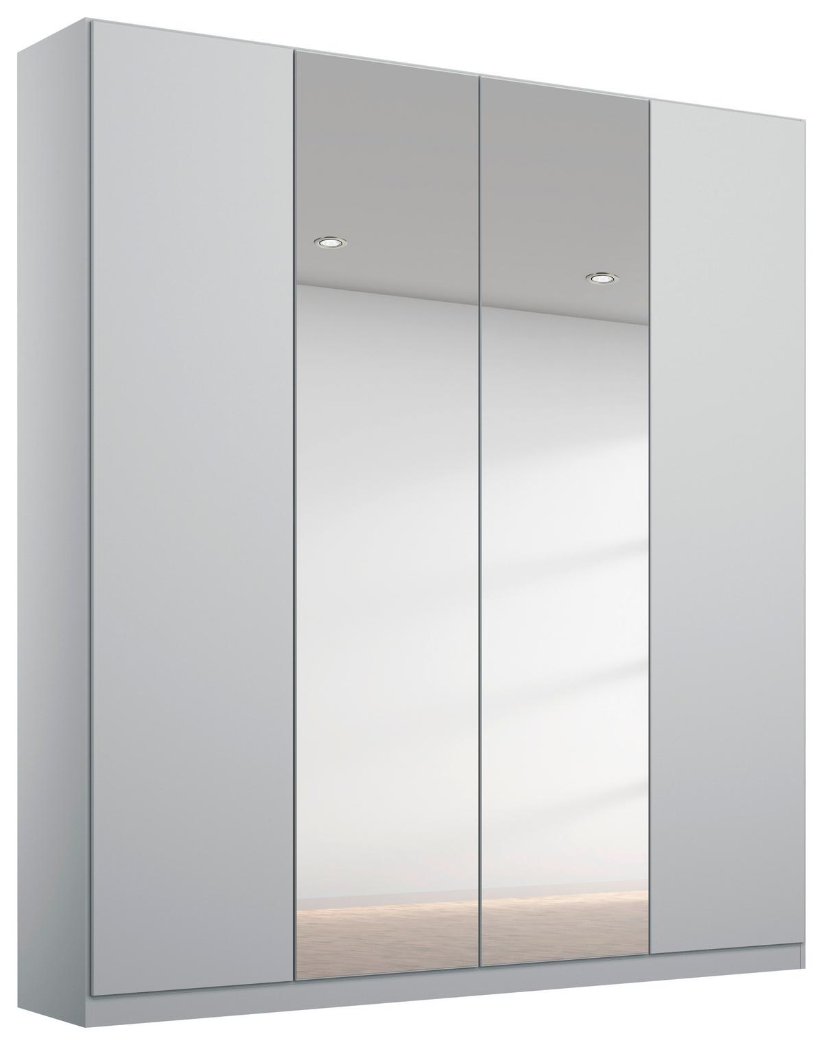Dulap cu uși rotative ALABAMA - argintiu/gri deschis, Modern, material pe bază de lemn (181/229/54cm)