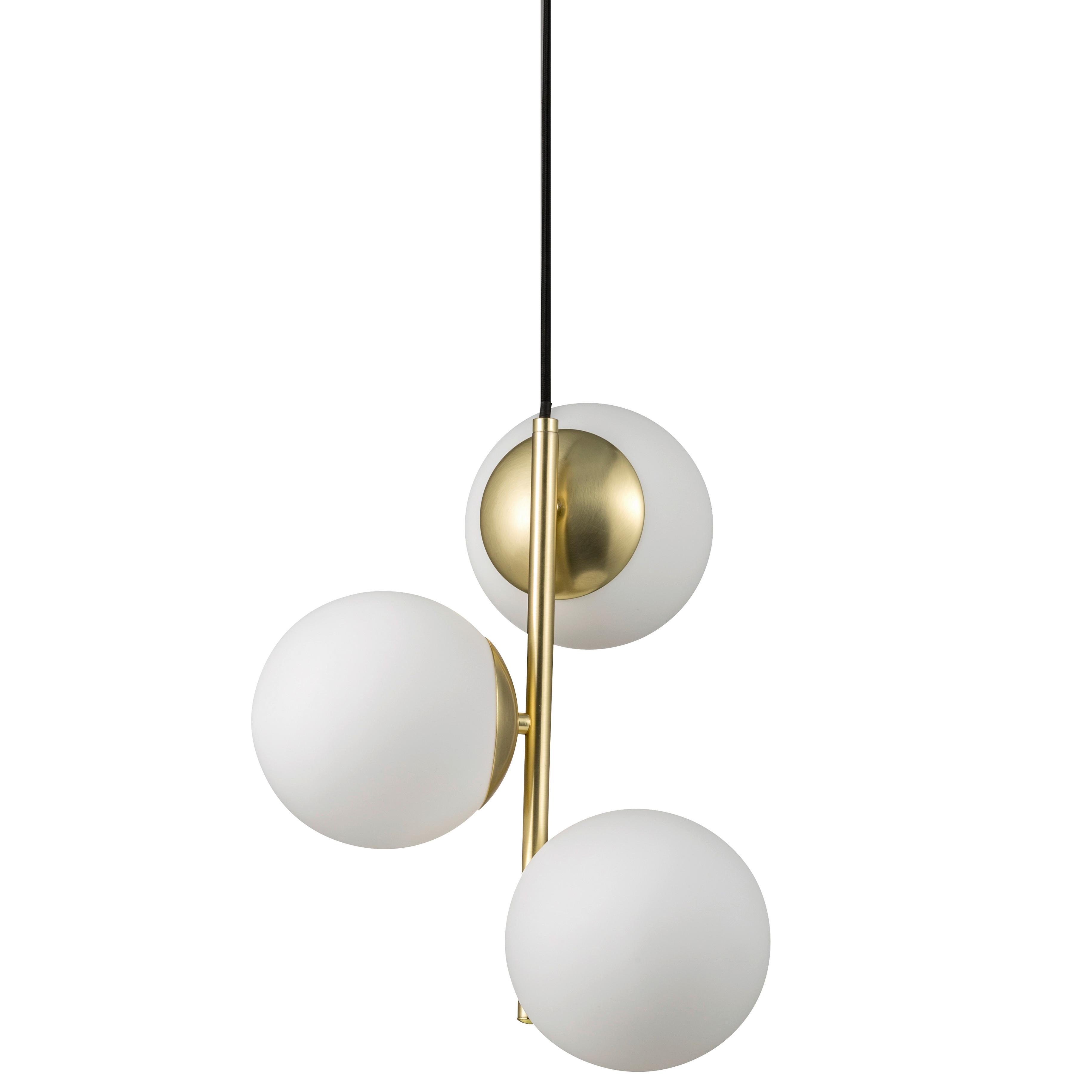 LAMPA WISZĄCA 48603035 LILLY - kolor mosiężny/biały, Design, metal/szkło (15/36,5cm) - Nordlux