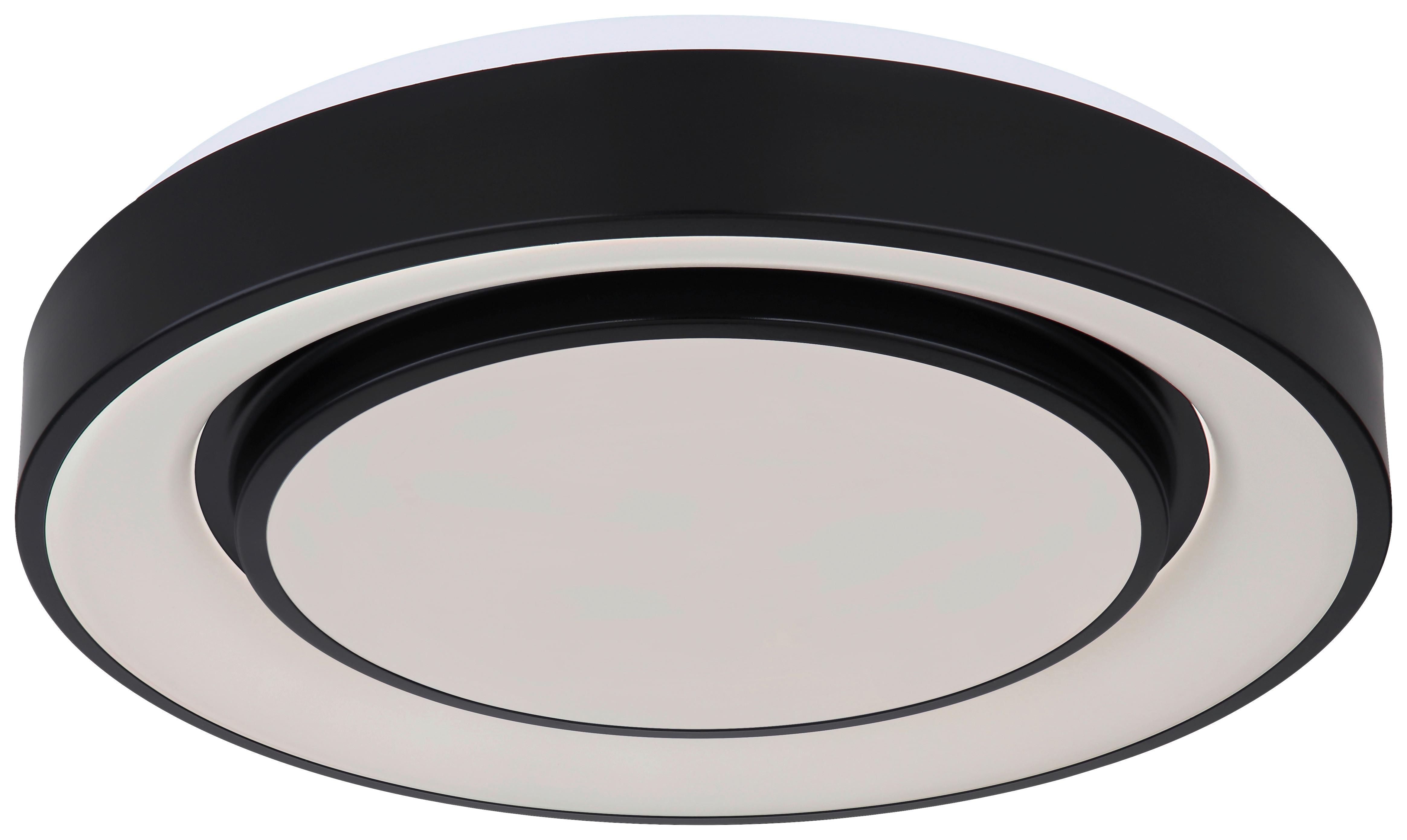 LED-Deckenleuchte Sully in Schwarz/Opal max. 24 Watt - Opal/Schwarz, MODERN, Kunststoff/Metall (38/7,5cm)