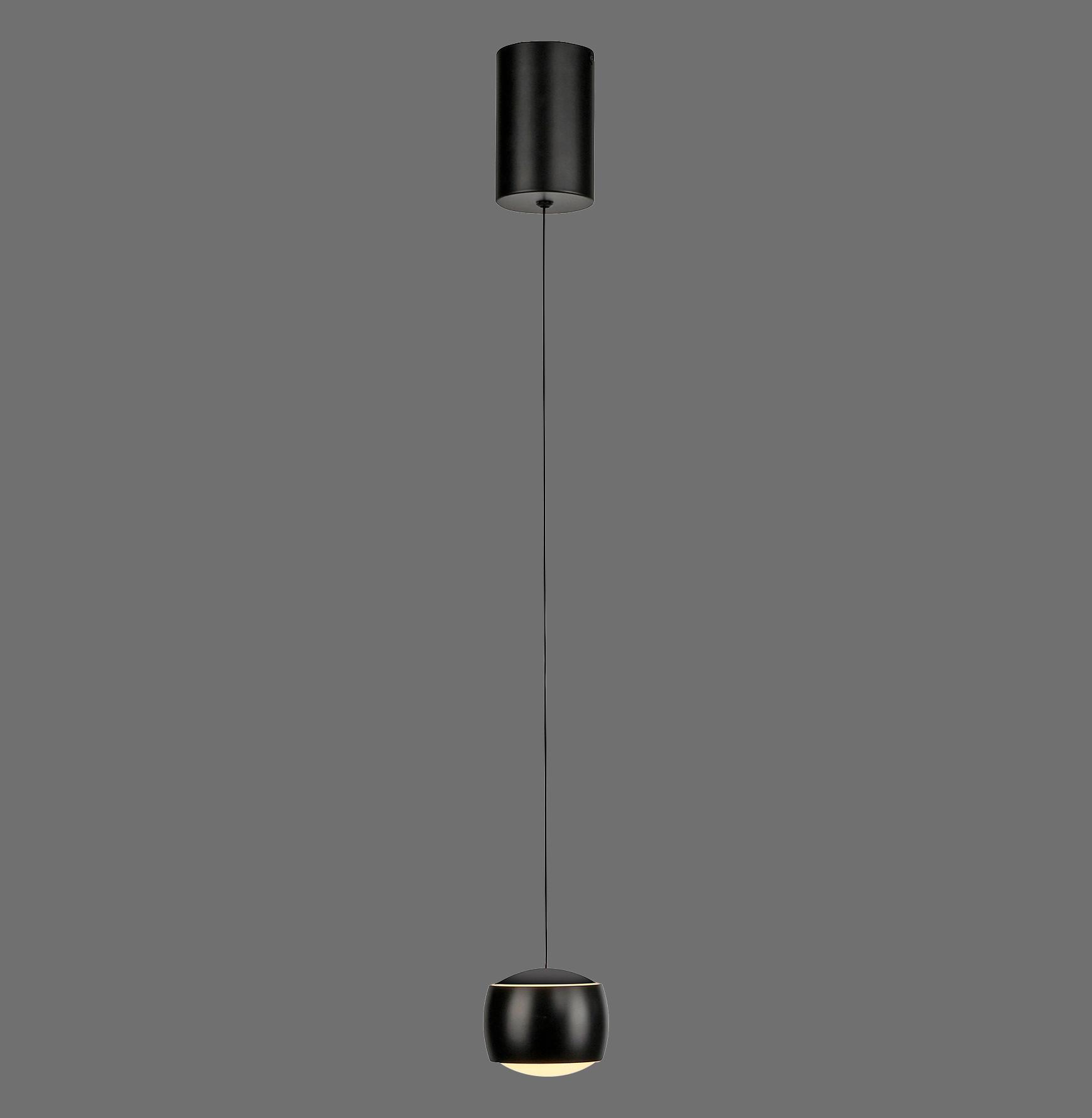 LED-Hängeleuche Ballini in Schwarz max. 5 Watt - Schwarz, Design, Glas/Kunststoff (10/10/67-220cm)