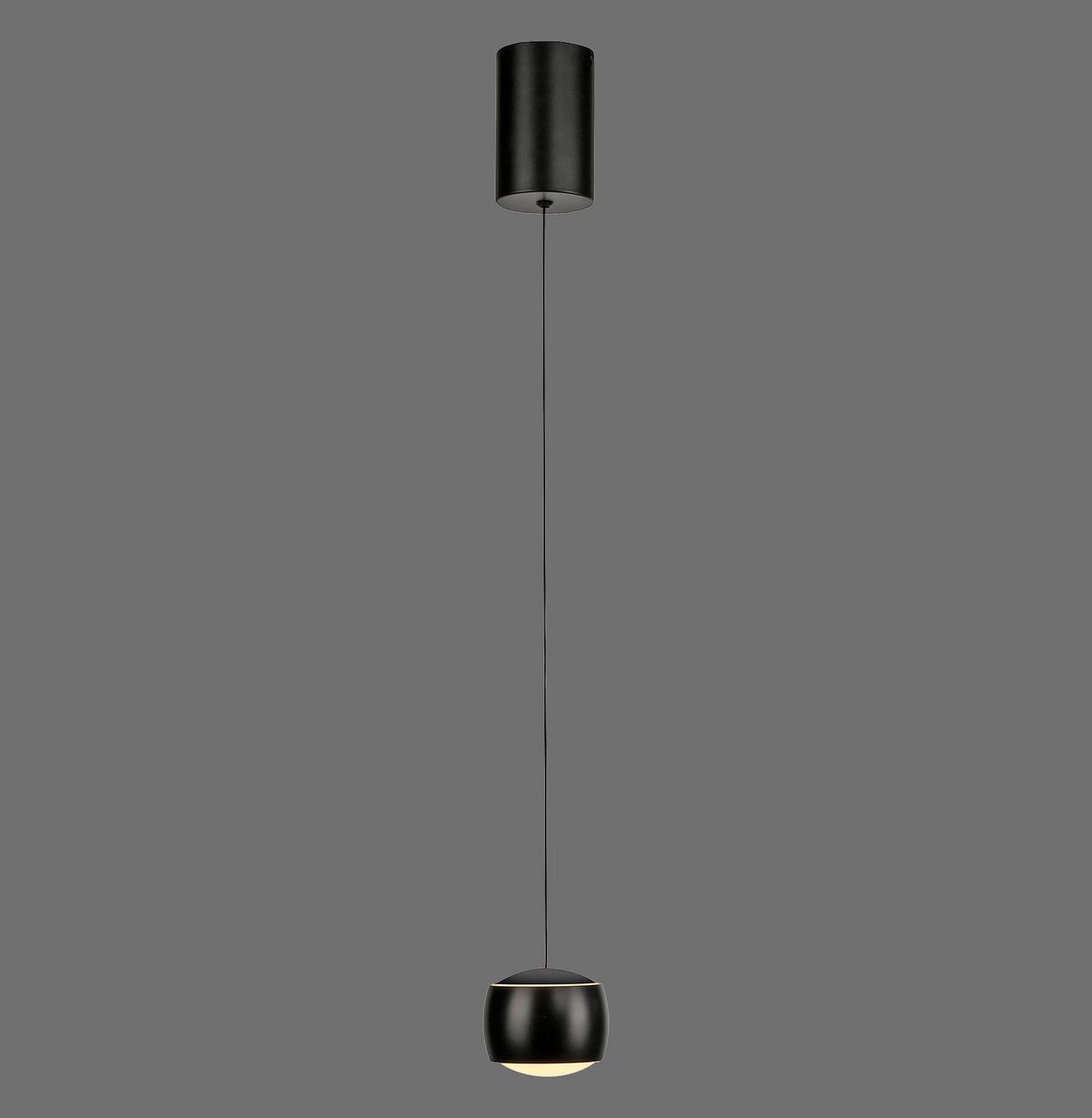 LED-Hängeleuche Ballini in Schwarz max. 5 Watt - Schwarz, Design, Glas/Kunststoff (10/10/67-220cm)