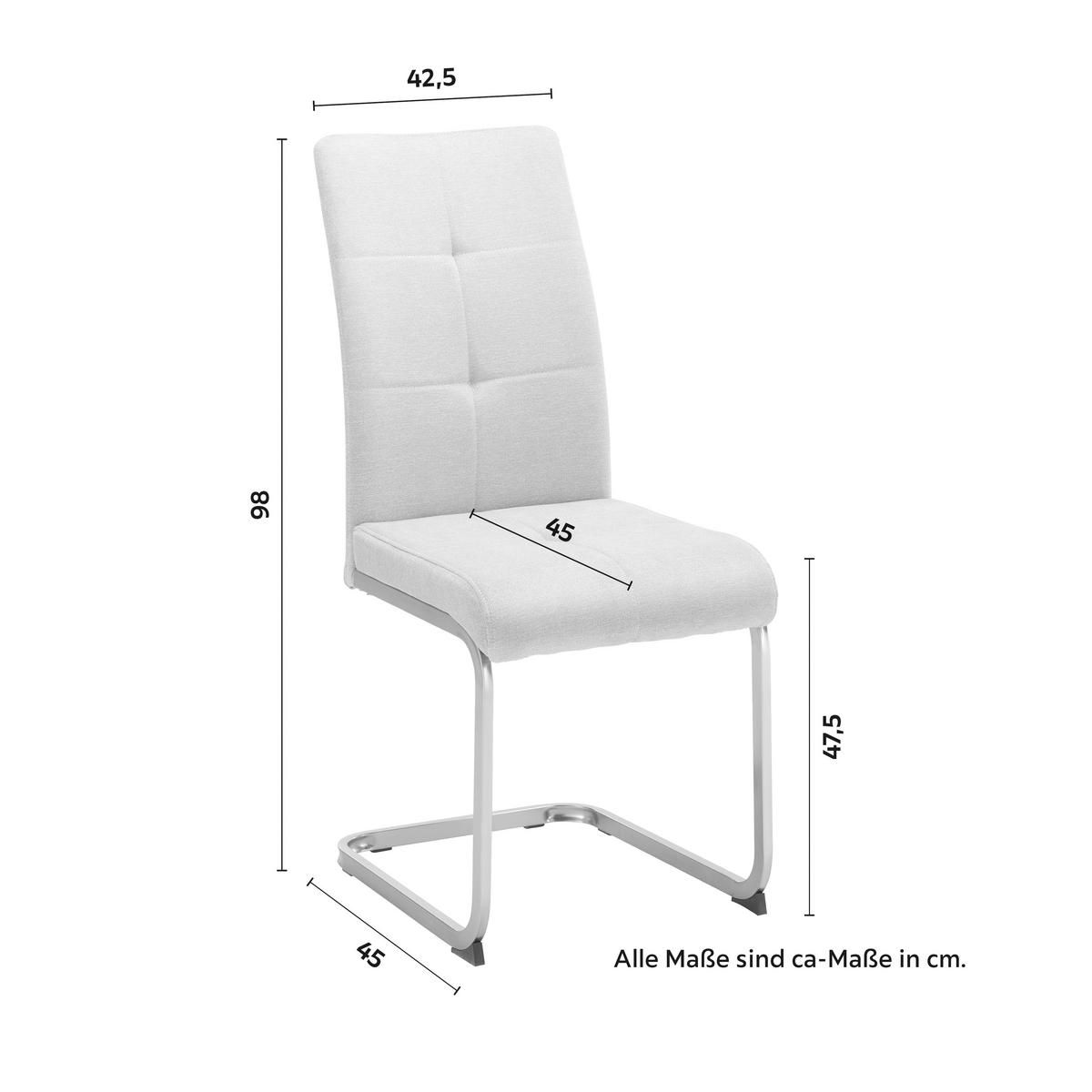 Schwingstuhl Lucie Sandfarben Webstoff Gepolstert - Sandfarben/Chromfarben, MODERN, Holz/Textil (42,5/98/45cm) - Bessagi Home