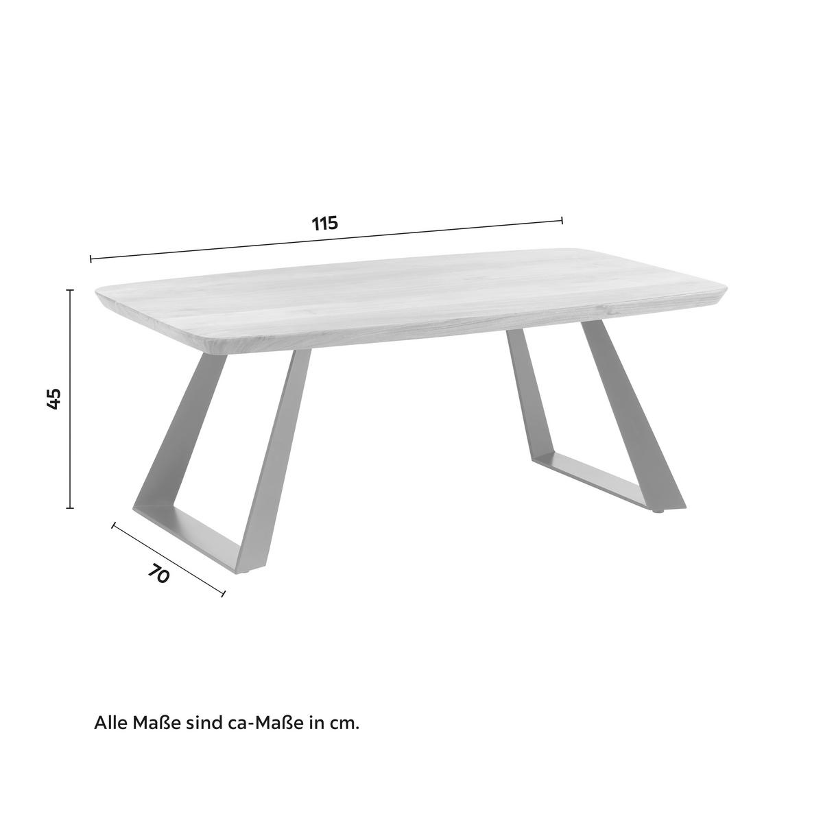 STOLIK KAWOWY BURGSINN - kolor akacjowy/czarny, Natur, metal/drewno (115/70/45cm) - Livetastic