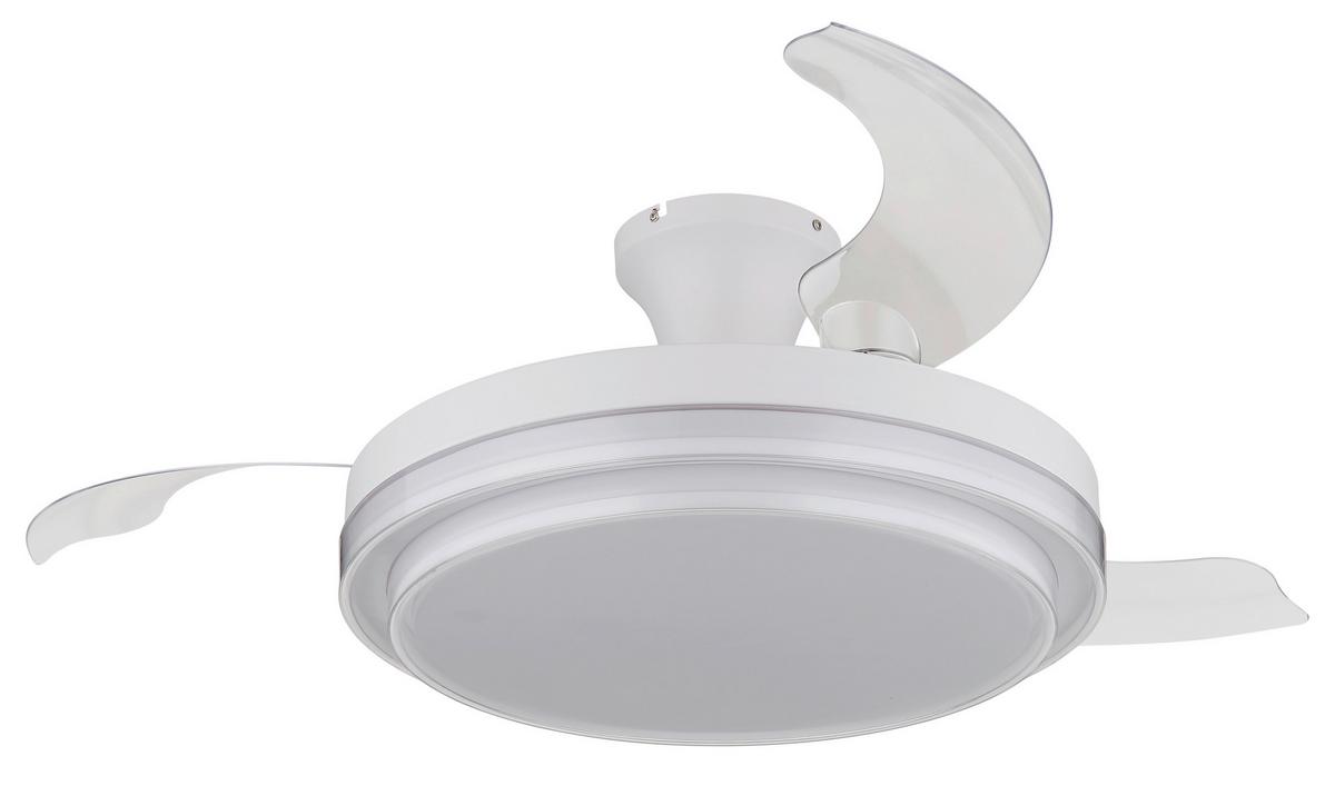 Stropni Ventilator Bijela Boja - bijela/prozirno, Konvencionalno, metal/plastika (106,6/27,5cm) - Globo