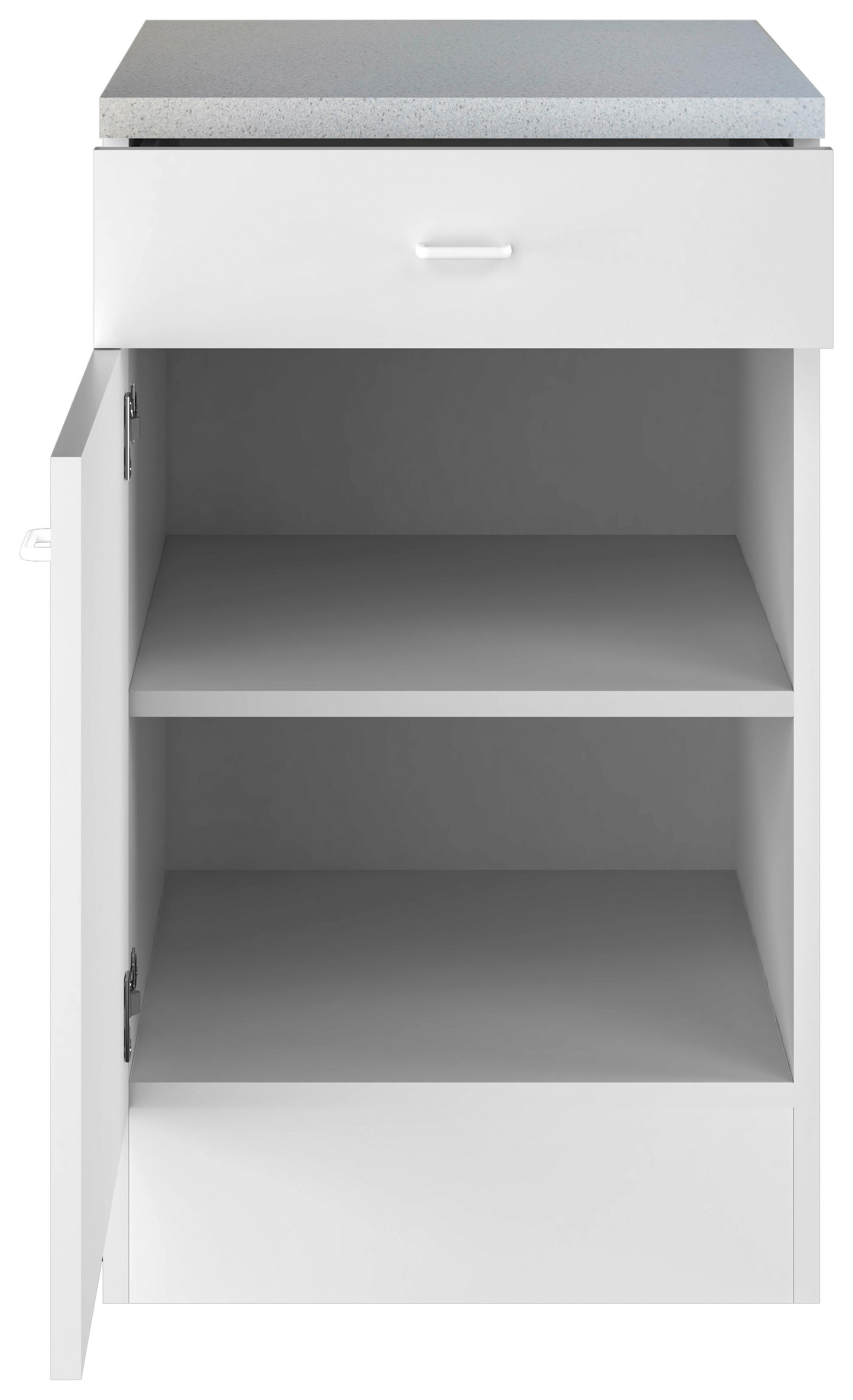 Kuhinjska Spodnja Omarica Speed, Bela - bela/svetlo siva, Konvencionalno, umetna masa/leseni material (50/85/50cm) - FlexWell