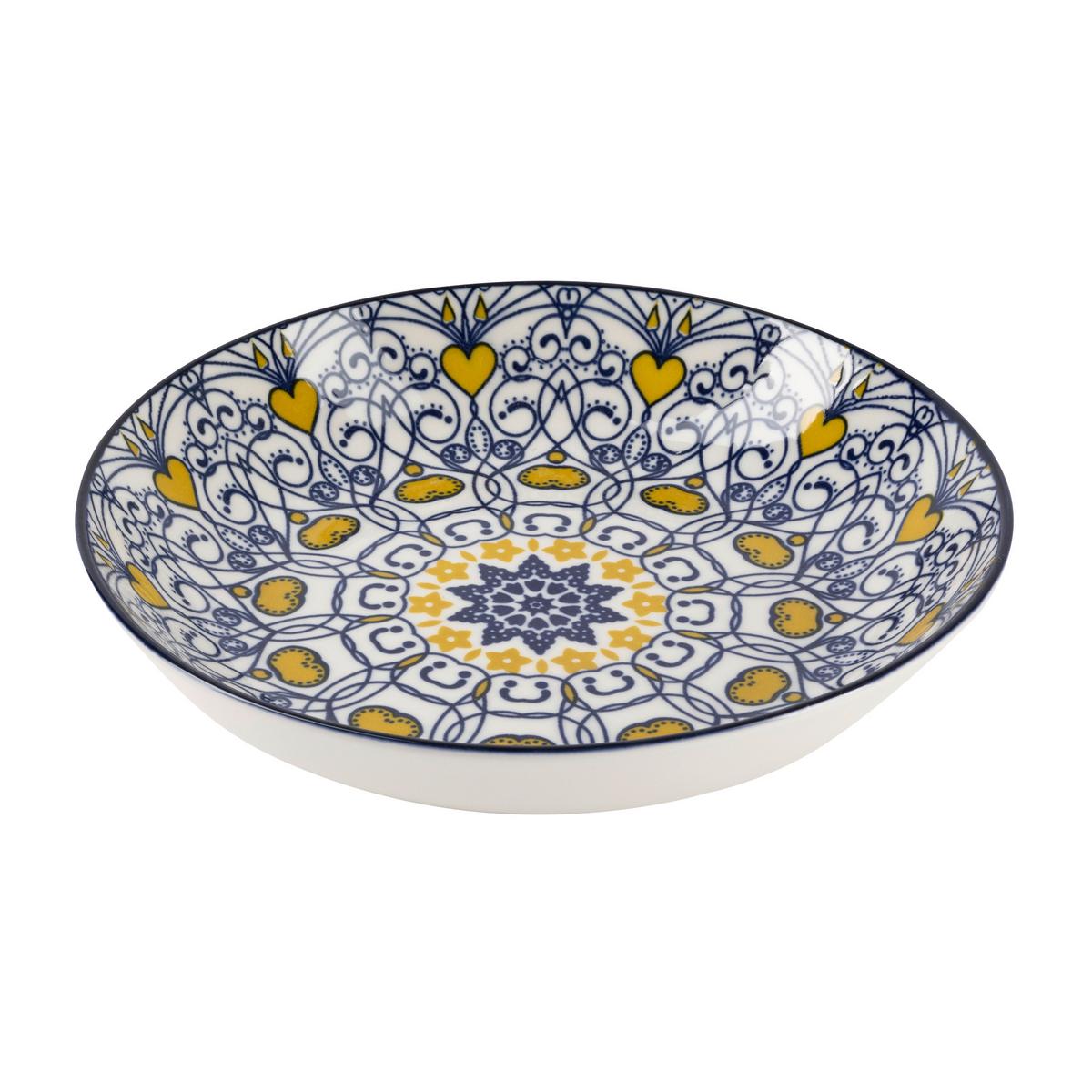 Suppenteller Maja Blau/Gelb - Blau/Gelb, LIFESTYLE, Keramik (21/4cm) - Mömax
