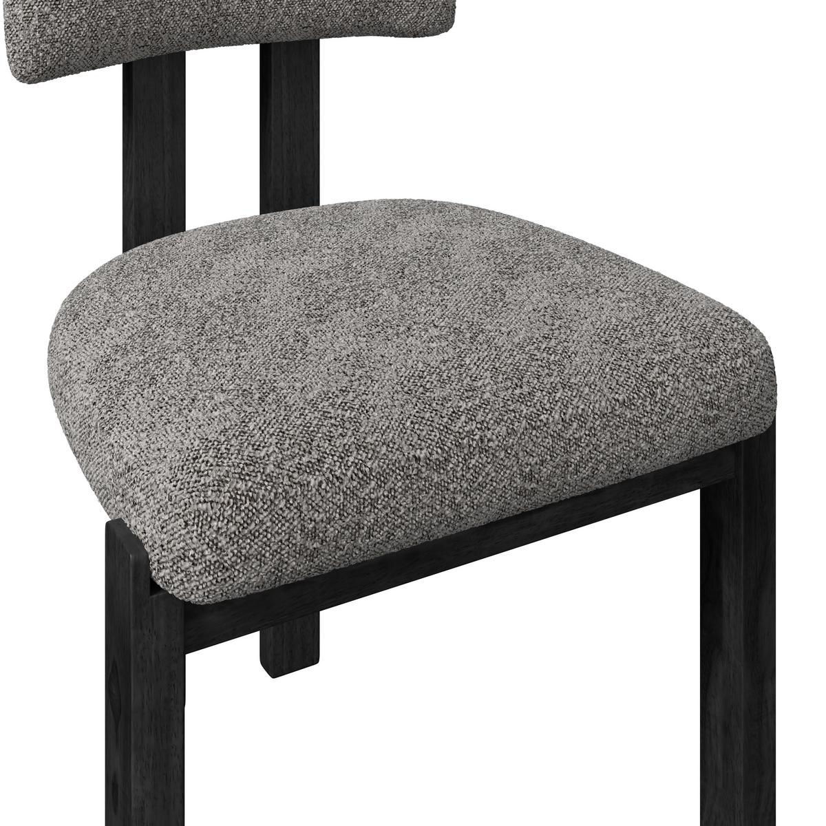 Stuhl Jonna Hellgrau Bouclé Gepolstert - Hellgrau/Naturfarben, MODERN, Holz/Textil (51/82/53cm) - Bessagi Home