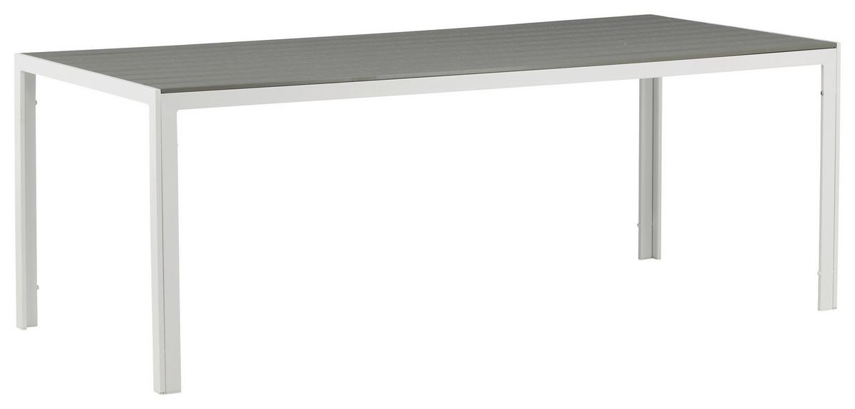 Gartentisch Break ca. 205x90x75 cm Grau/Weiß - Weiß/Grau, KONVENTIONELL, Metall (205/90/75cm) - Gardenson