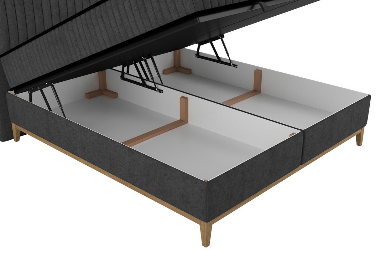 Bett Elena Schwarz ca. 160x200cm - Schwarz, KONVENTIONELL, Holz/Holzwerkstoff (160/200cm) - Sembella