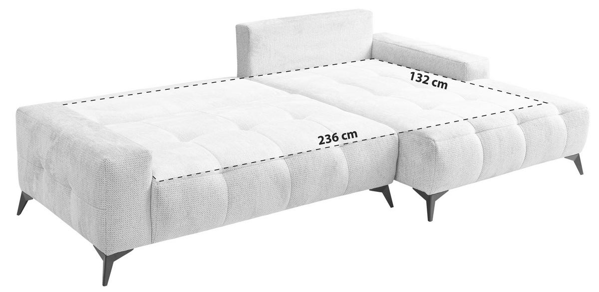 Kutna Garnitura Mauro - svijetlo siva/crna, Trend, tekstil/metal (290/175cm) - Luca Bessoni