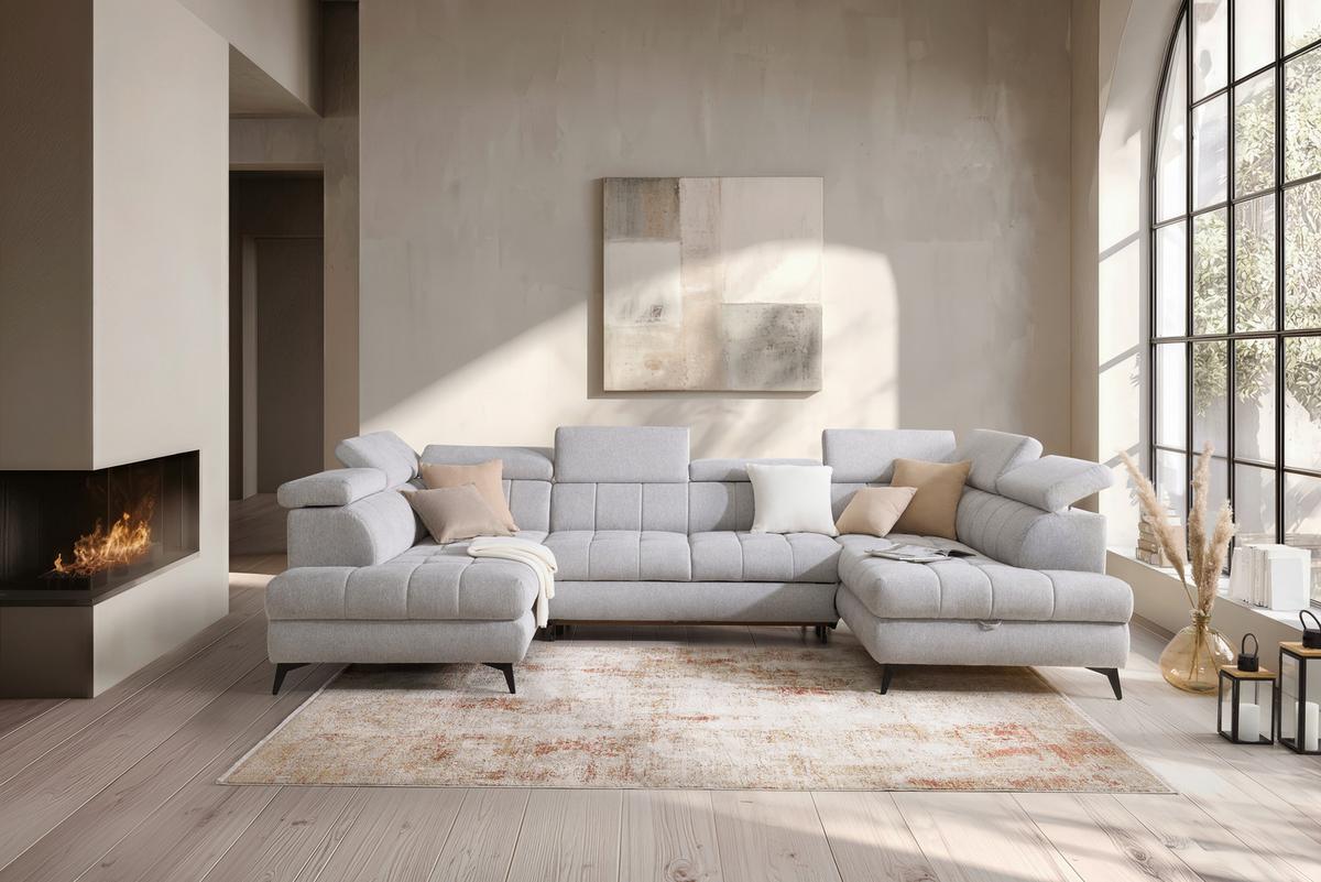 Kutna Garnitura Look - srebrne boje/crna, Moderno, drvo/metal (343/82-100/195cm) - Mömax