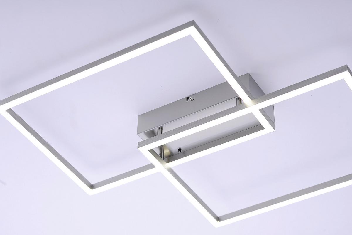 LED-Deckenleuchte Iven max. 35 Watt - Nickelfarben, Design, Kunststoff/Metall (50,4/42/7cm)