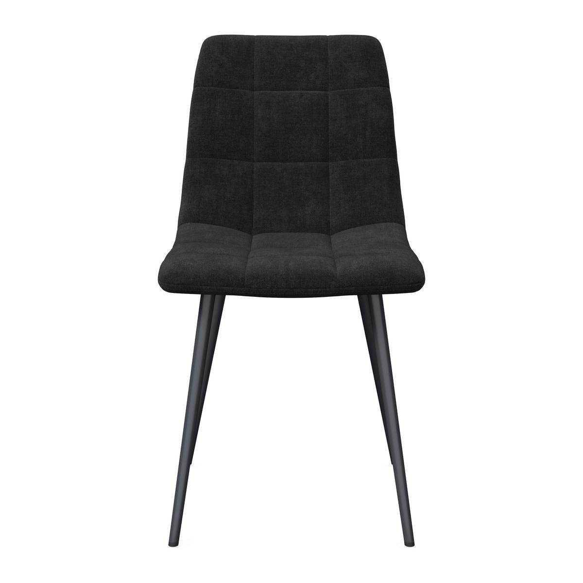 Stuhl Ria Schwarz Mikrofaser Gepolstert - Schwarz, MODERN, Textil/Metall (44/87/54cm) - Bessagi Home