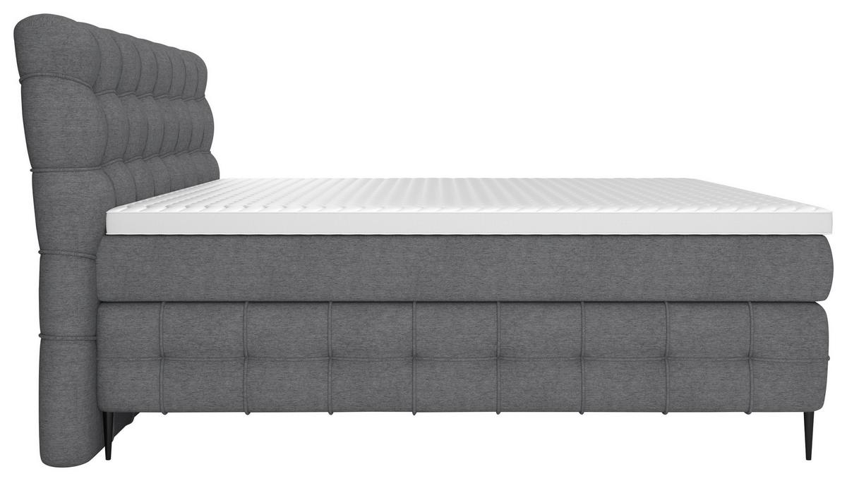 Boxspring Krevet Scarlett - siva/crna, Konvencionalno, drvni materijal/drvo (160/200cm) - Premium Living