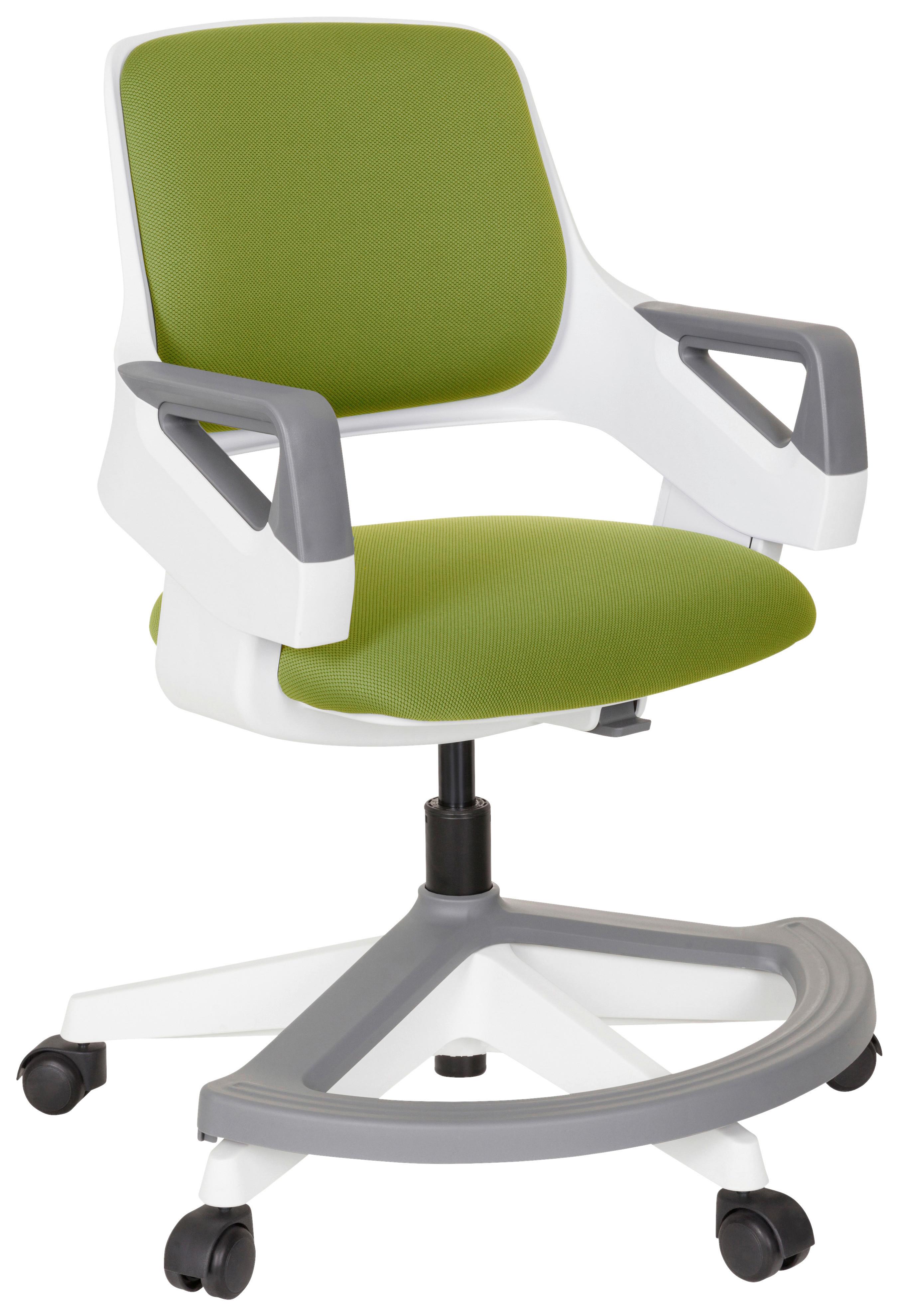 Otroški Vrtljivi Stol Kid Flex, Olivno Zelena - bela/olivno zelena , Moderno, umetna masa/tekstil (53/80 - 93/60cm) - MID.YOU