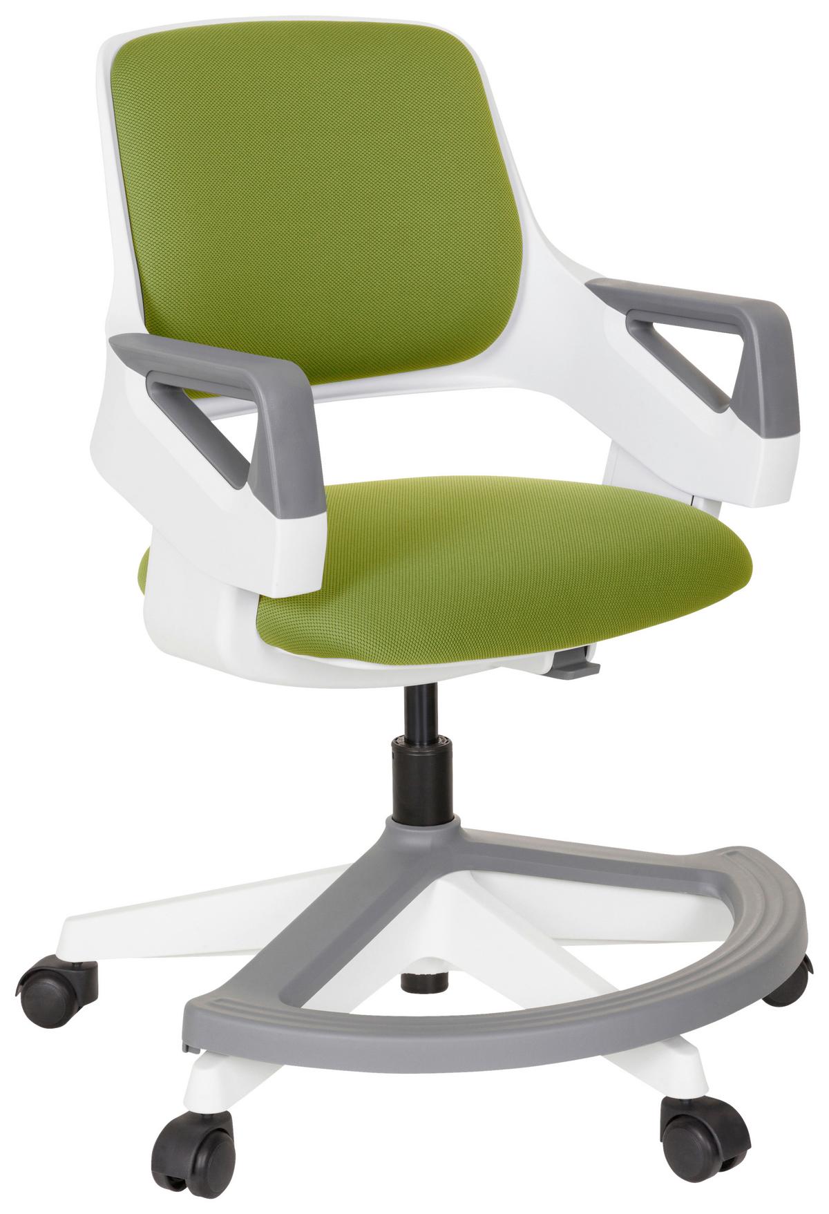 Otroški Vrtljivi Stol Kid Flex, Olivno Zelena - bela/olivno zelena , Moderno, umetna masa/tekstil (53/80 - 93/60cm) - MID.YOU