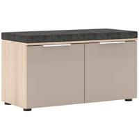 Garderobenbank Siena Eichefarben/Kaschmir - Kaschmir/Chromfarben, Modern, Glas/Holzwerkstoff (90/51/41cm) - Mömax