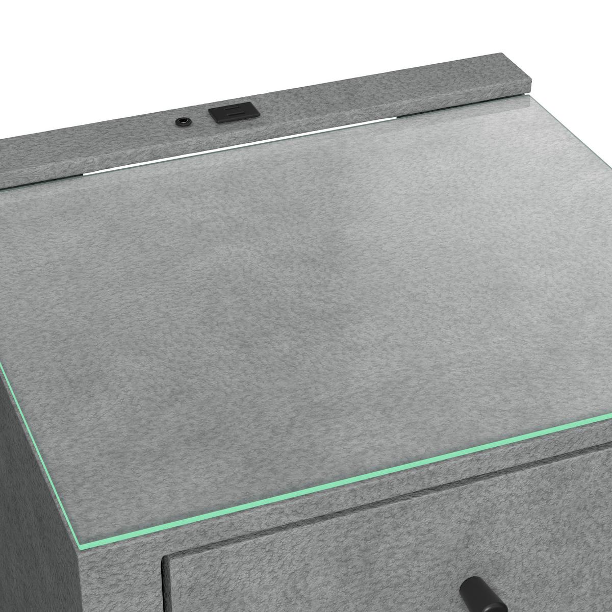 Noćni Ormarić Elysia - tamno siva, Trend, staklo/drvni materijal (48/68/45,5cm) - Premium Living