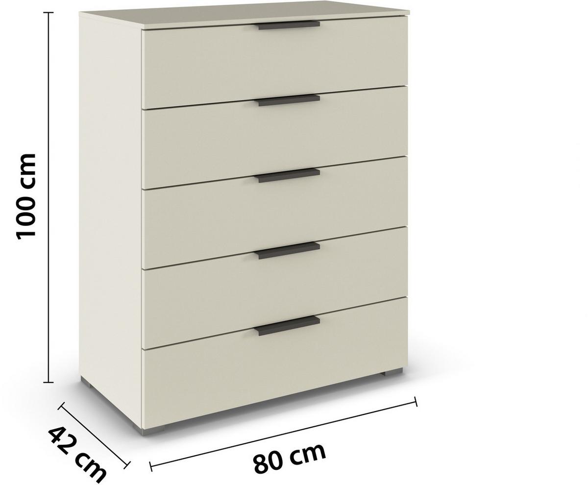 Komoda Paola, Barva Šampanjca - barve šampanjca/barve aluminija, Trend, kovina/leseni material (80/100/42cm) - Novel