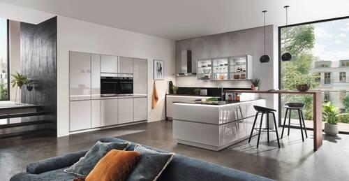 Bucătărie la comandă Lux - gri, Modern, material pe bază de lemn - Nobilia