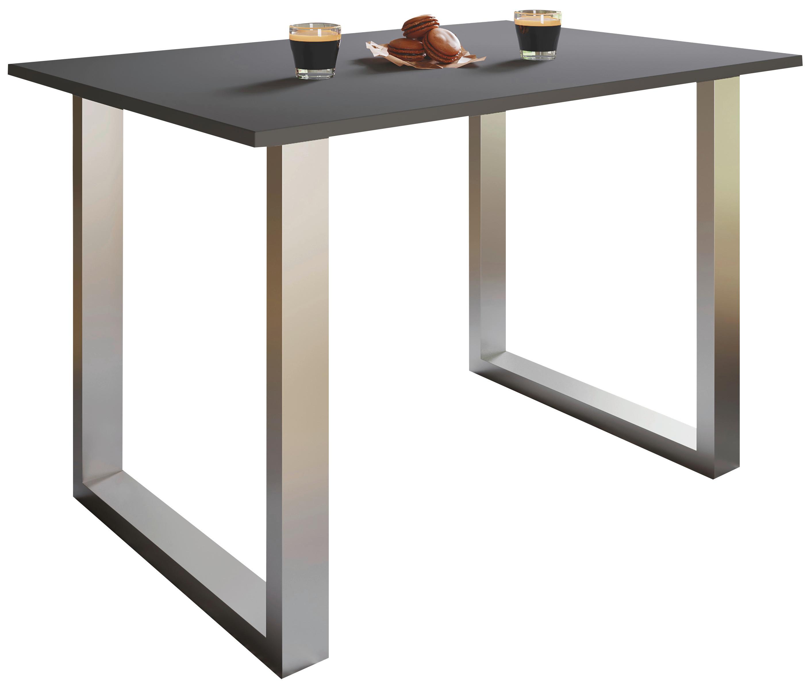 ESSTISCH XONA - Anthrazit/Silberfarben, Design, Holzwerkstoff/Metall (110/80/76cm) - MID.YOU