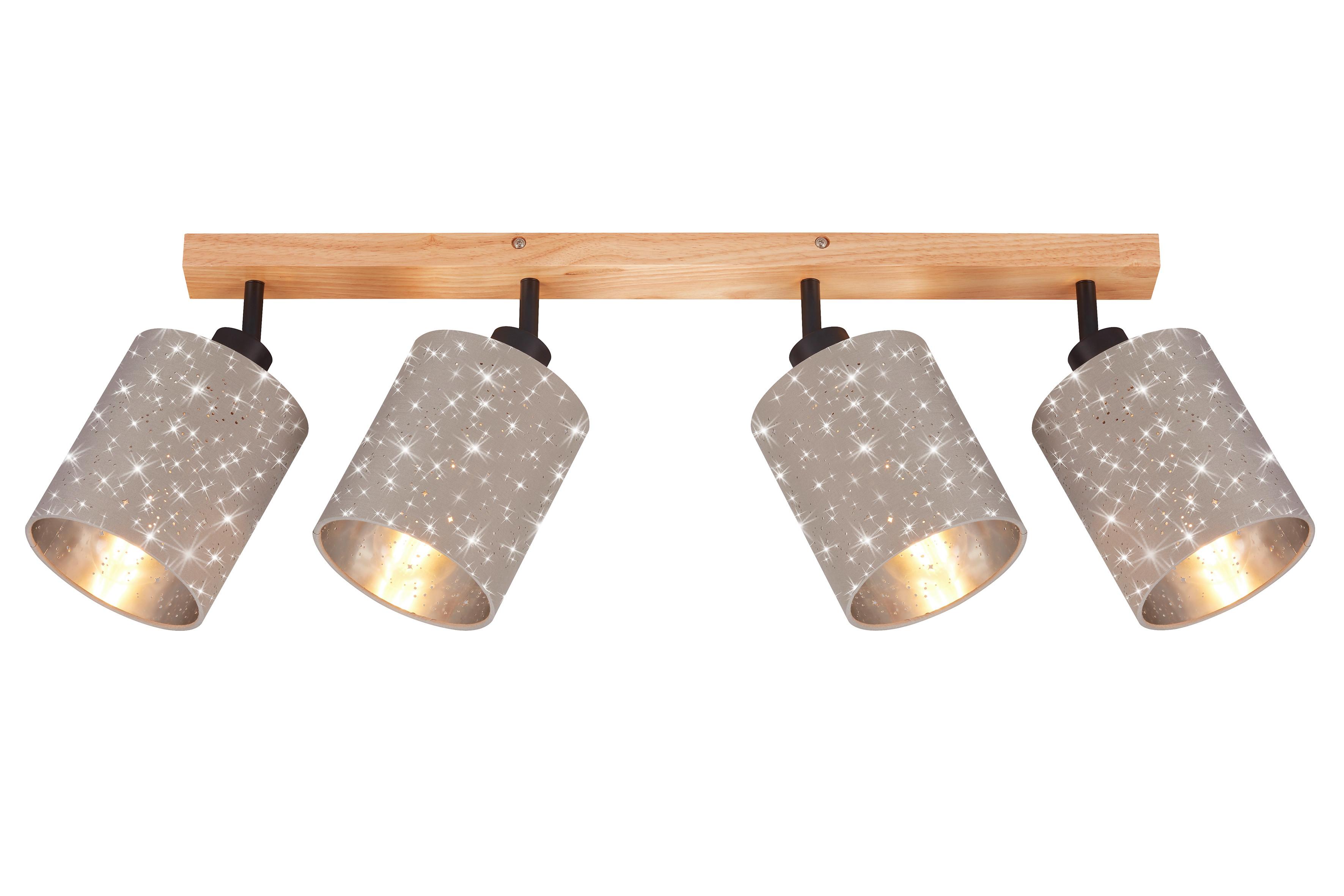 LAMPA SUFITOWA LED 2078-041 - taupe, Konventionell, metal/drewno (65/13/15,5cm) - Briloner