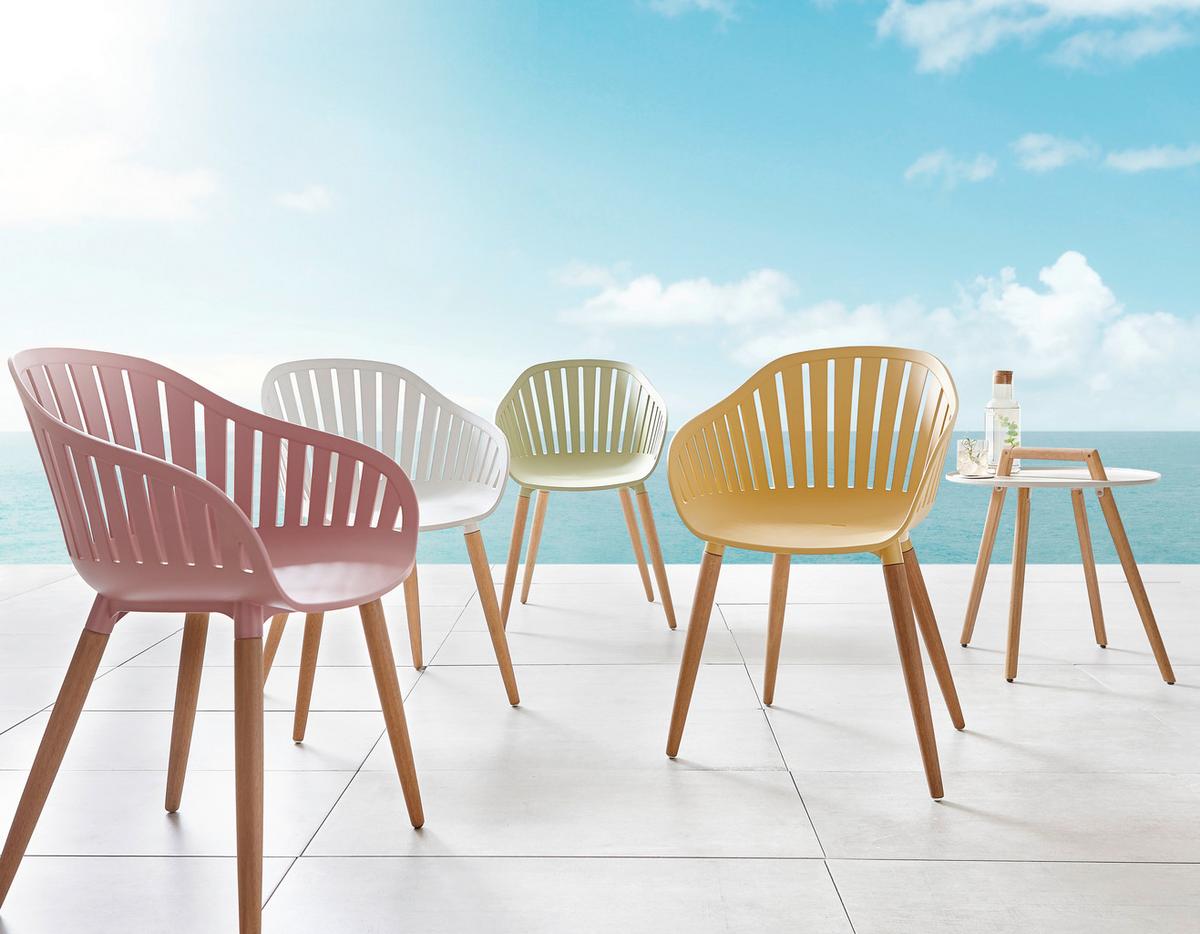 FOTEL OGRODOWY IRUNA-SOCIAL - zielony/kolor naturalny, Natur, tworzywo sztuczne/drewno (54/80/55cm) - Mömax