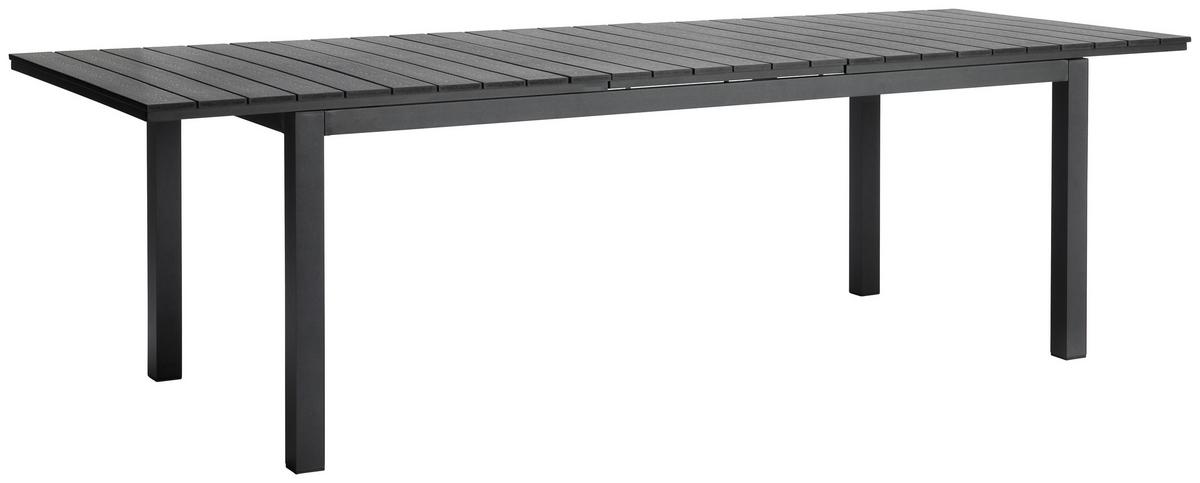 Gartentisch Florian in Schwarz - Schwarz, Modern, Kunststoff/Metall (200-260/76/90cm) - Modern Living