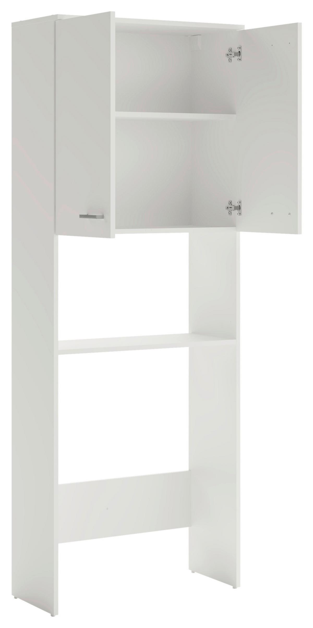 Waschmaschinenschrank MOBES Weiß ca.70x188x32cm - Silberfarben/Weiß, Design, Holzwerkstoff/Kunststoff (70,3/188,6/32,6cm) - MID.YOU
