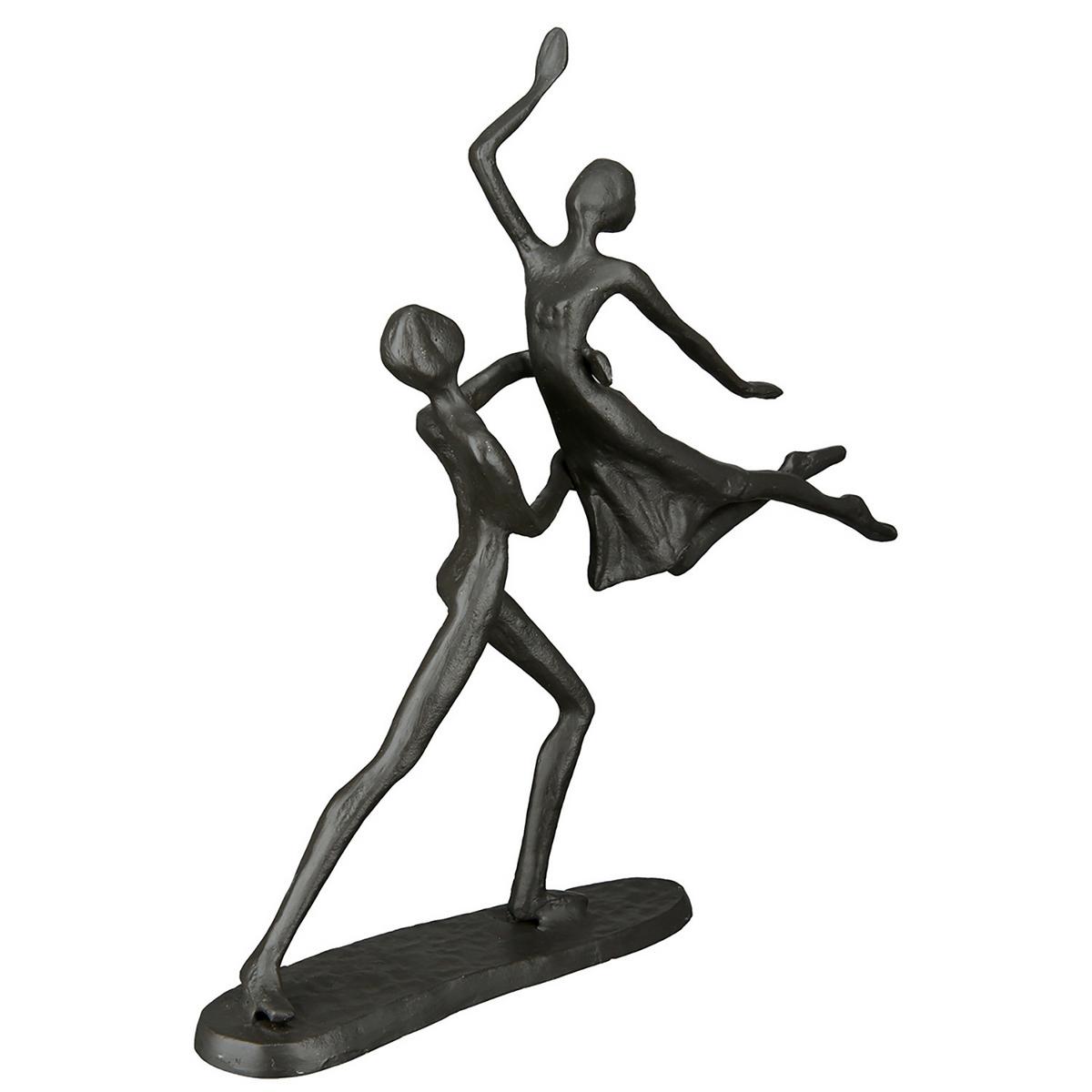 Skulptur Tanzpaar Graubraun - Graubraun, LIFESTYLE, Metall (20/17,5/8cm)