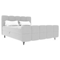 Boxbett Mona Hellgrau ca. 160x200cm - Hellgrau/Schwarz, KONVENTIONELL, Kunststoff/Textil (160/200cm) - Mömax