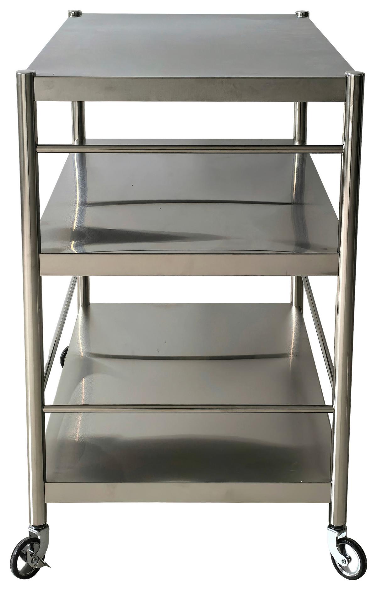 Servierwagen Sandro Silberfarben - Silberfarben/Schwarz, KONVENTIONELL, Kunststoff/Metall (95/88/55cm) - Mömax