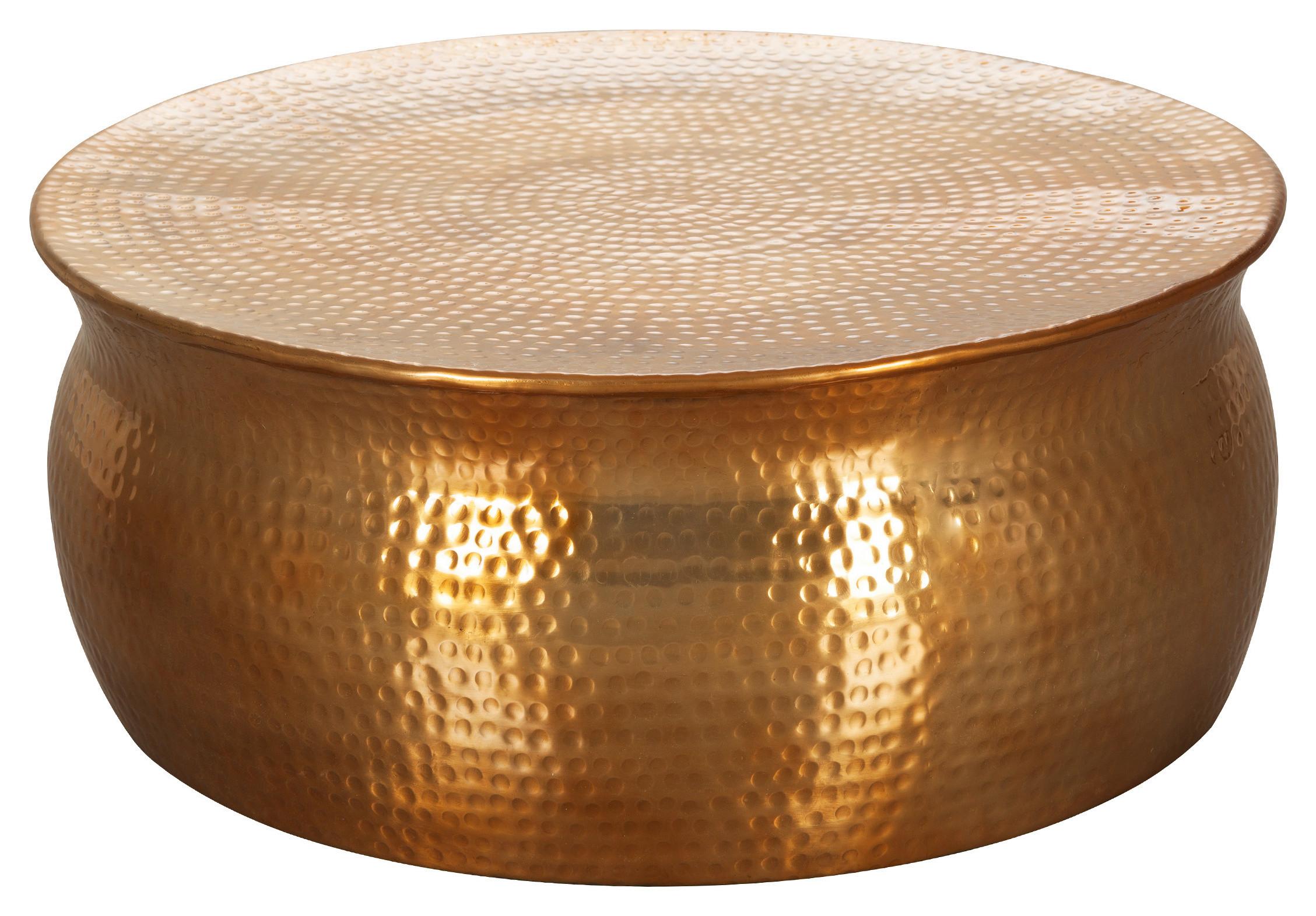 Klubska Miza Karam - zlate barve, Trendi, kovina (75/75/31cm) - MID.YOU