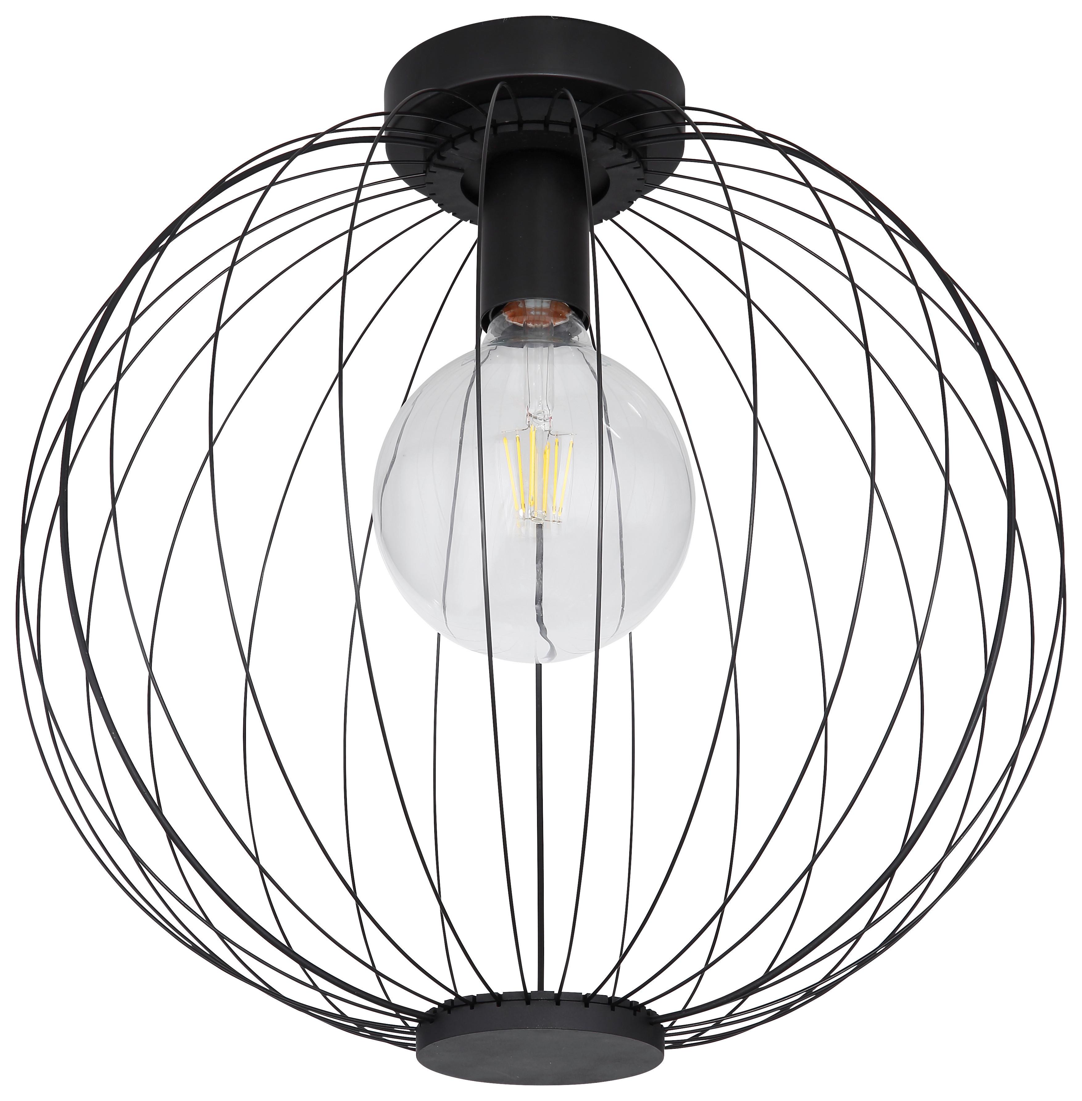 Deckenleuchte Roza max. 40 Watt - Schwarz, Trend, Metall (40/37,5cm) - Globo