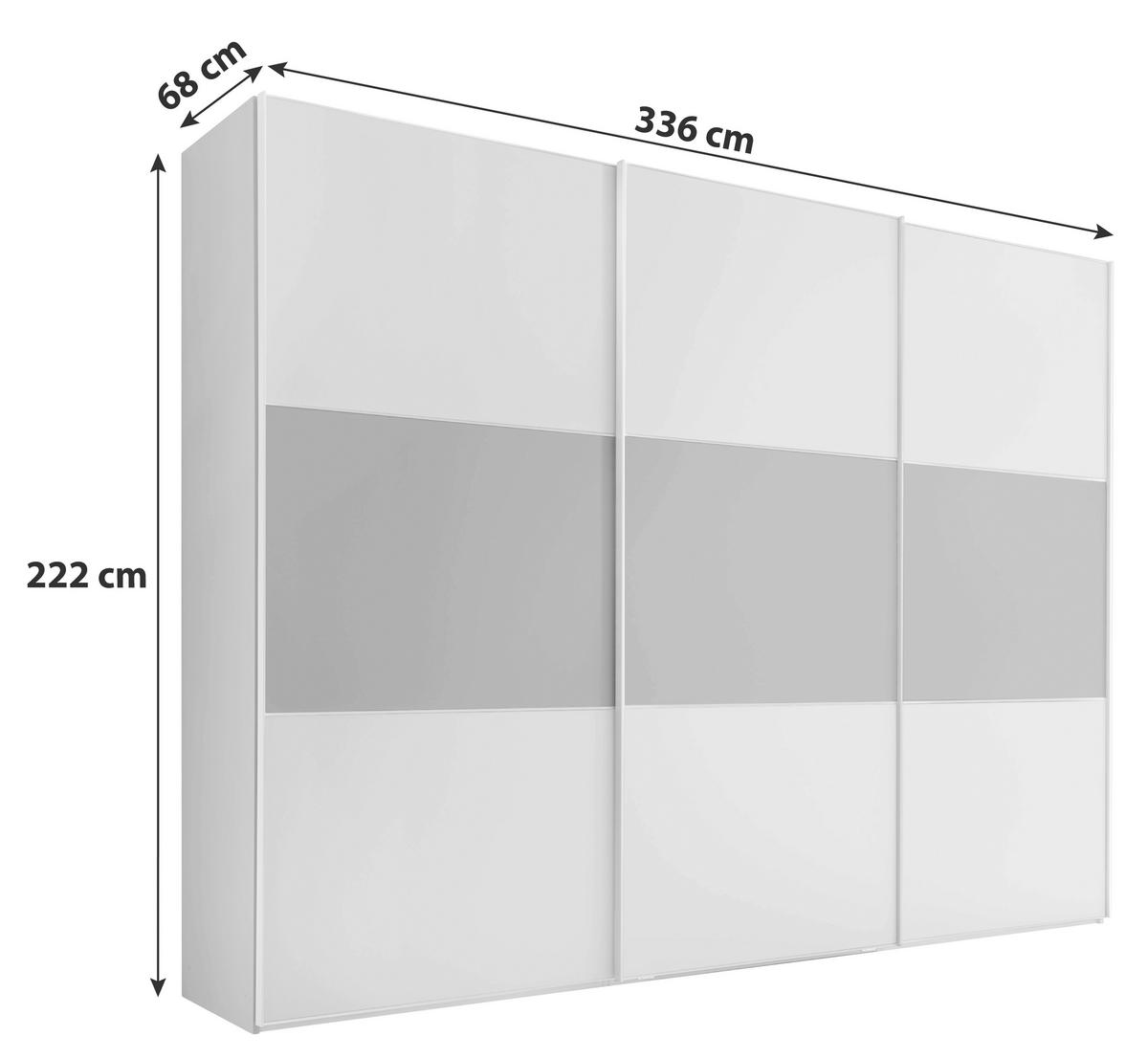 Ormar S Kliznim Vratima Includo - bijela/antracit, Design (336/222/68cm) - Premium Living