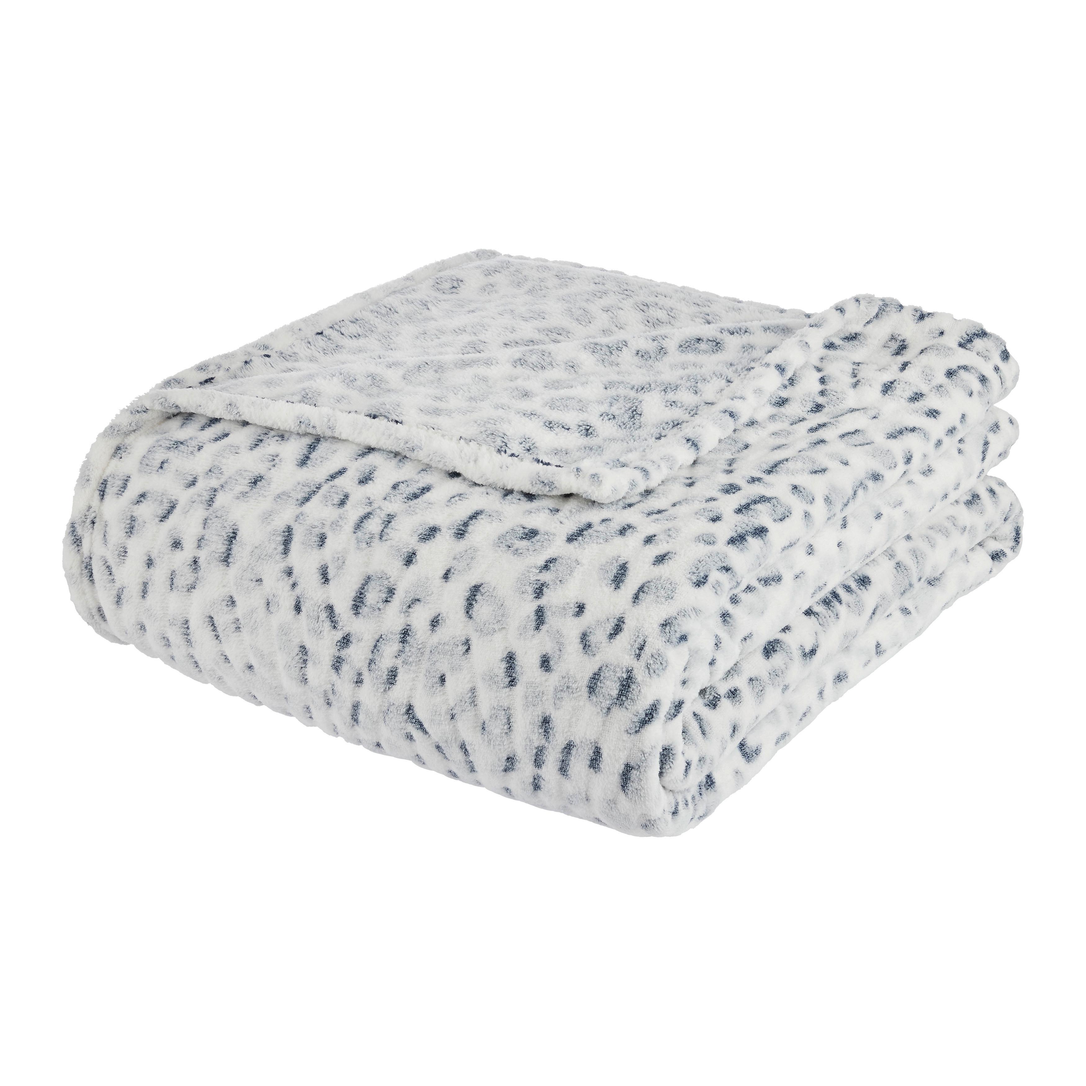 Pătură pufoasă Leo - alb/gri, Konventionell, textil (150/170cm)