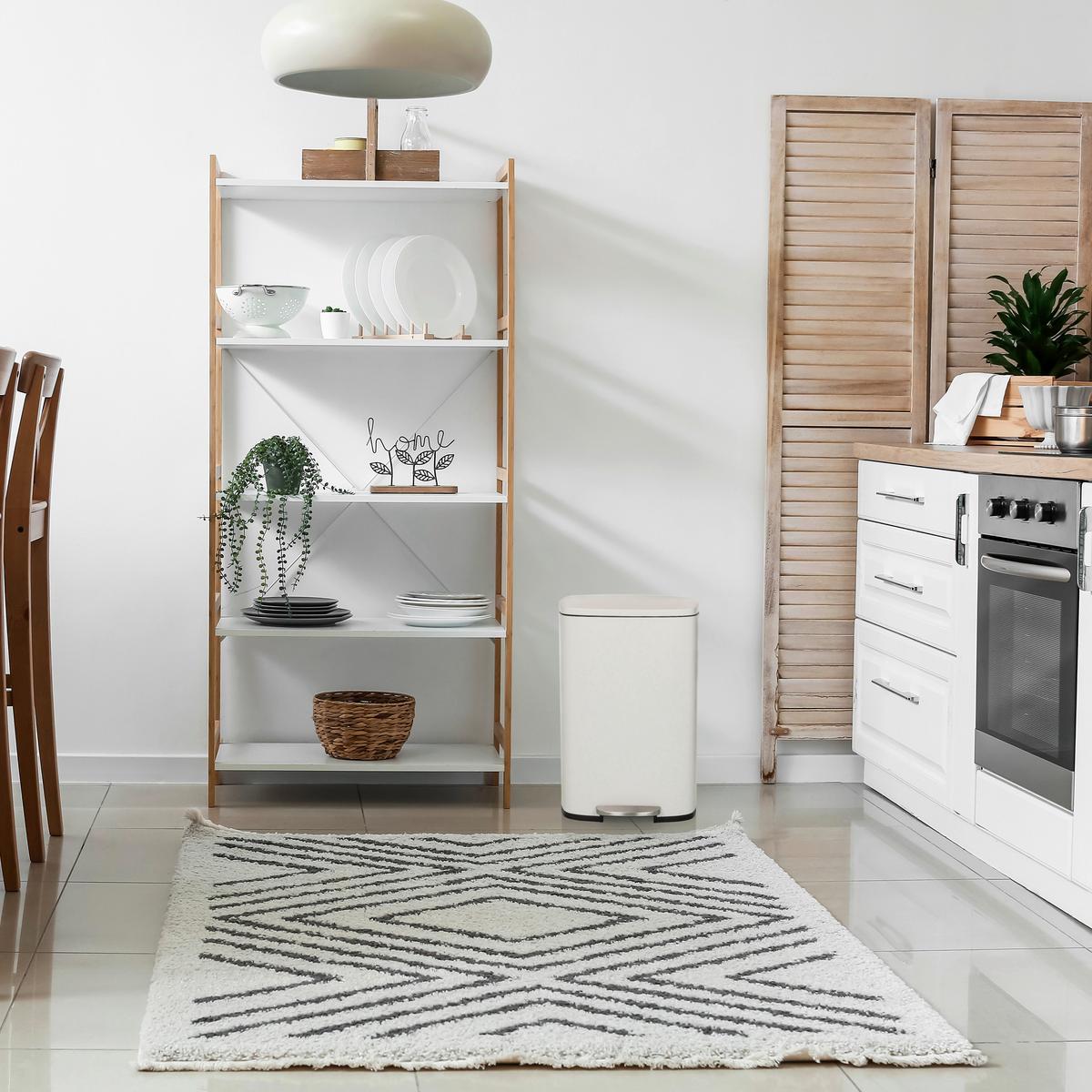 Abfallsammler Clean Beige ca. 30x64x42,5cm - Beige/Schwarz, MODERN, Kunststoff/Metall (30/64/42,5cm) - MID.YOU