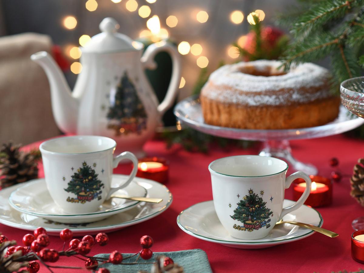Kaffeeservice Tannenbaum Multicolor/Weiß, 18-teilig - Multicolor/Weiß, Basics, Keramik - Creatable