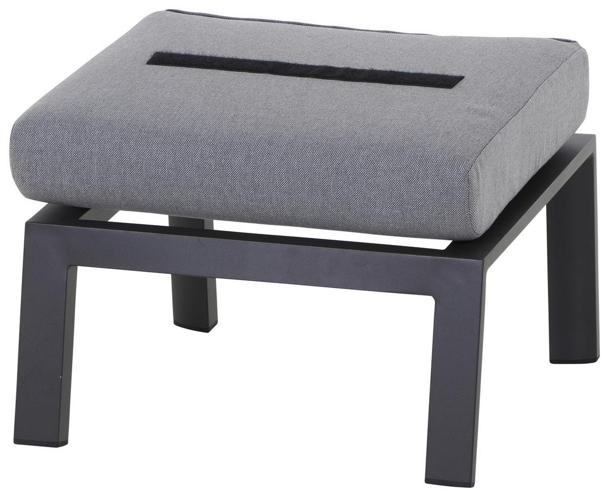 Loungehocker Valencia Anthrazit - Dunkelgrau/Anthrazit, Basics, Textil/Metall (60/43/59cm) - Siena Garden