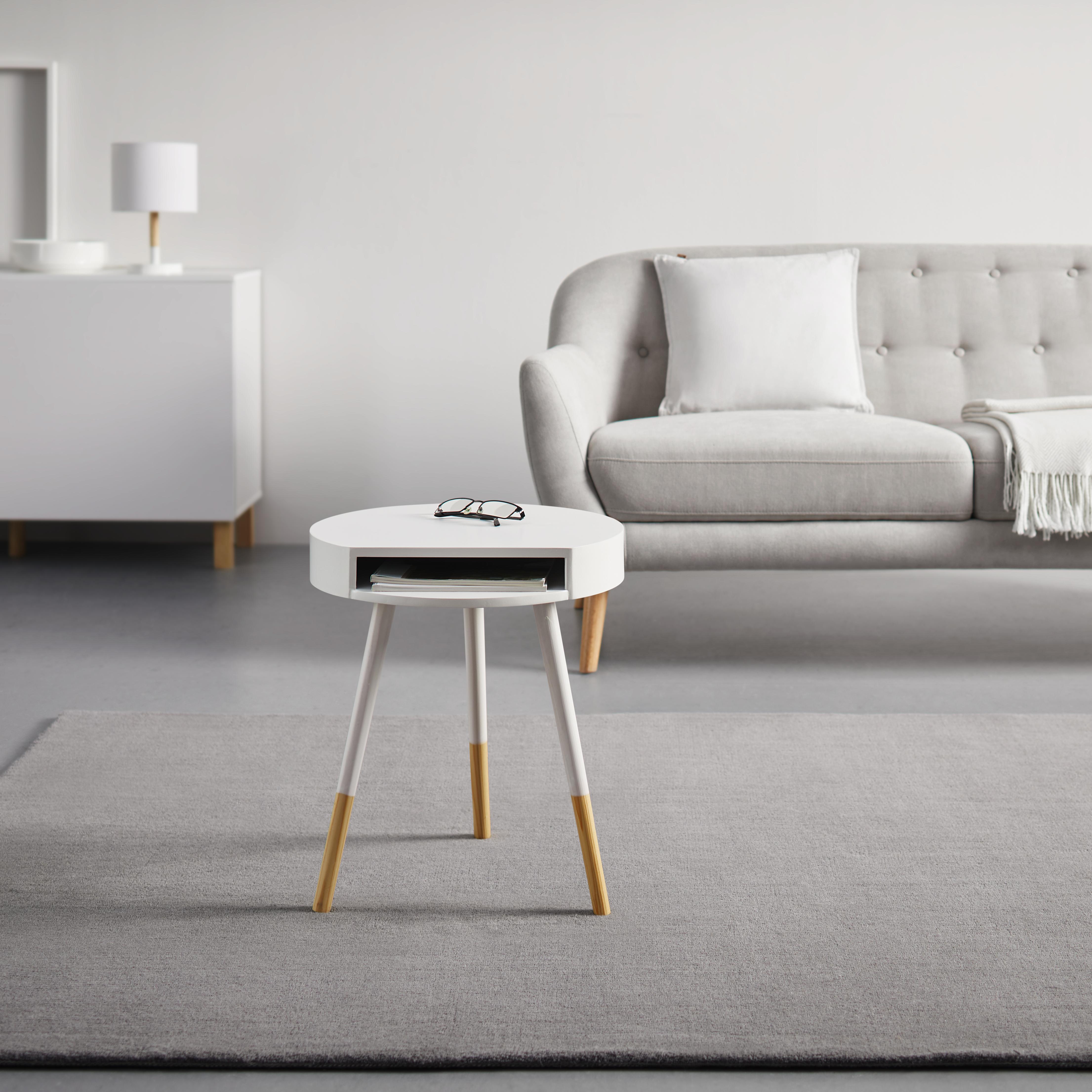 Couchtisch in Pinienfarben/ Weiß Øca.40cm 'Regine' - Weiß/Pinienfarben, MODERN, Holz (40/47cm) - Bessagi Home