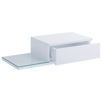 NACHTTISCH KONSILA L - Weiss, Modern, Glas/Holzwerkstoff (65/15/30cm) - MID.YOU