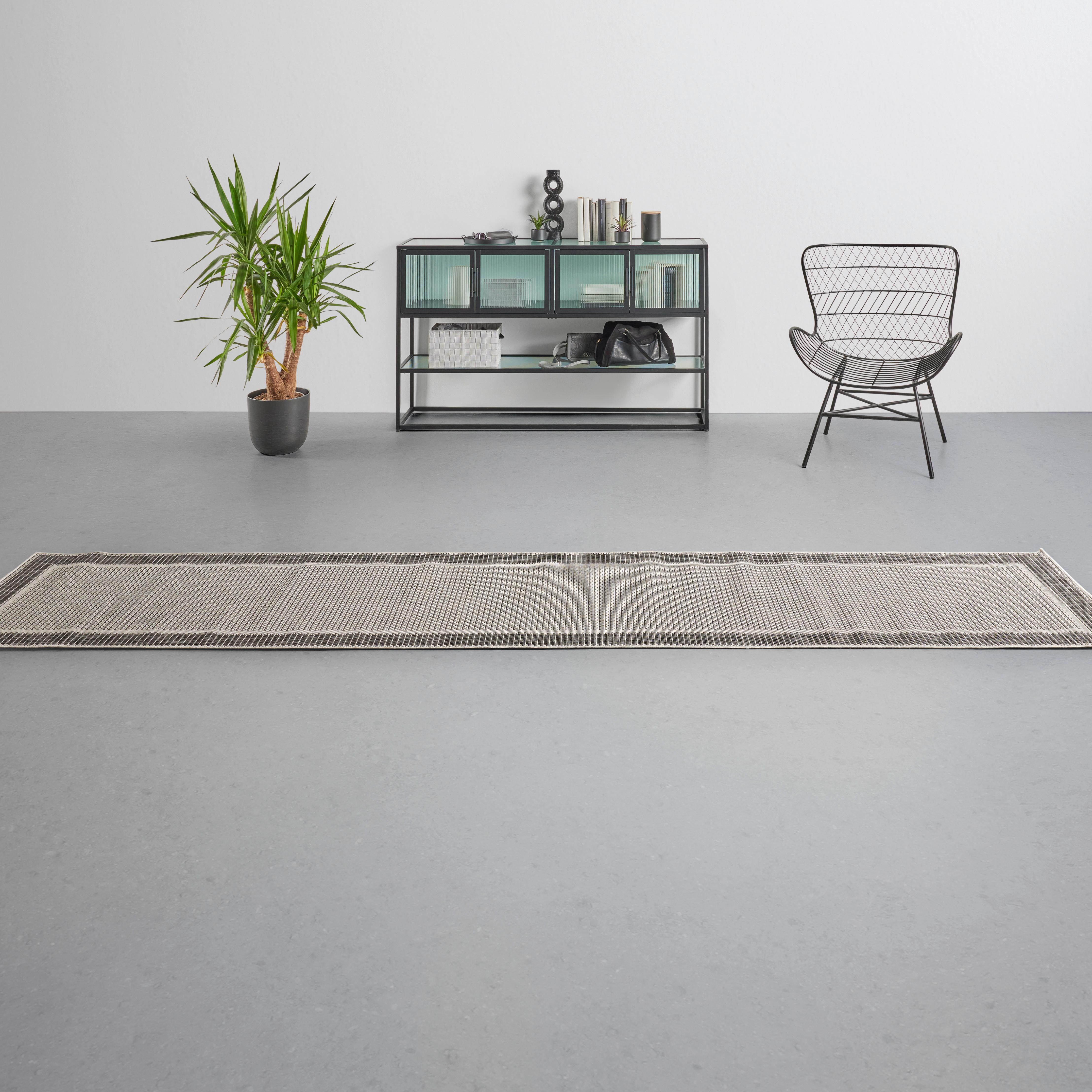 Flachwebteppich Country Grau 1 ca. 80x350cm - Grau, KONVENTIONELL, Textil (80/350cm) - Modern Living
