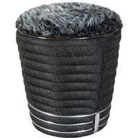 HOCKER DORIC 345 - Anthrazit/Graphitfarben, Design, Textil (42/50cm) - Kayoom