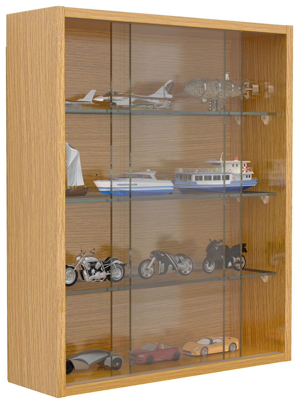 HÄNGEVITRINE DRIVALO M - Honigeiche/Transparent, Design, Glas/Holzwerkstoff (50/60/15cm) - MID.YOU