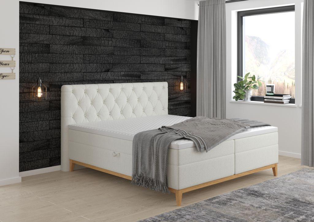 Box Krevet Mola 160/200 Cm - hrast Artisan/bež, Modern, drvo/tekstil - Premium Living