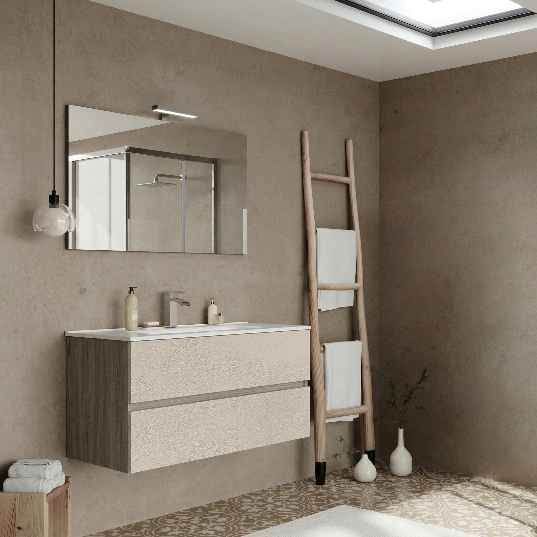 Bază pentru lavoar Easy - crem/antracit, Modern, material pe bază de lemn (100/51/46cm)