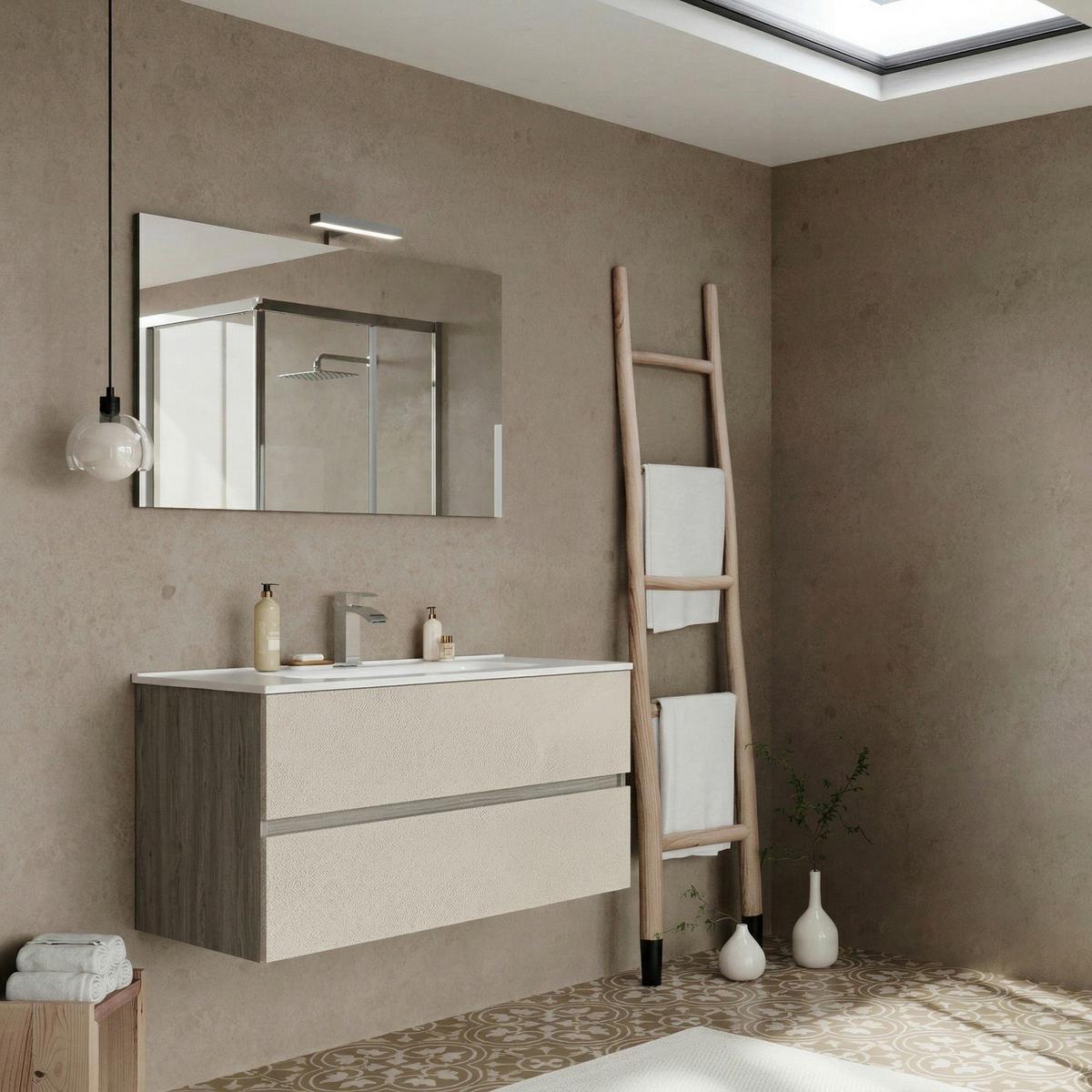 Bază pentru lavoar Easy - crem/antracit, Modern, material pe bază de lemn (100/51/46cm)