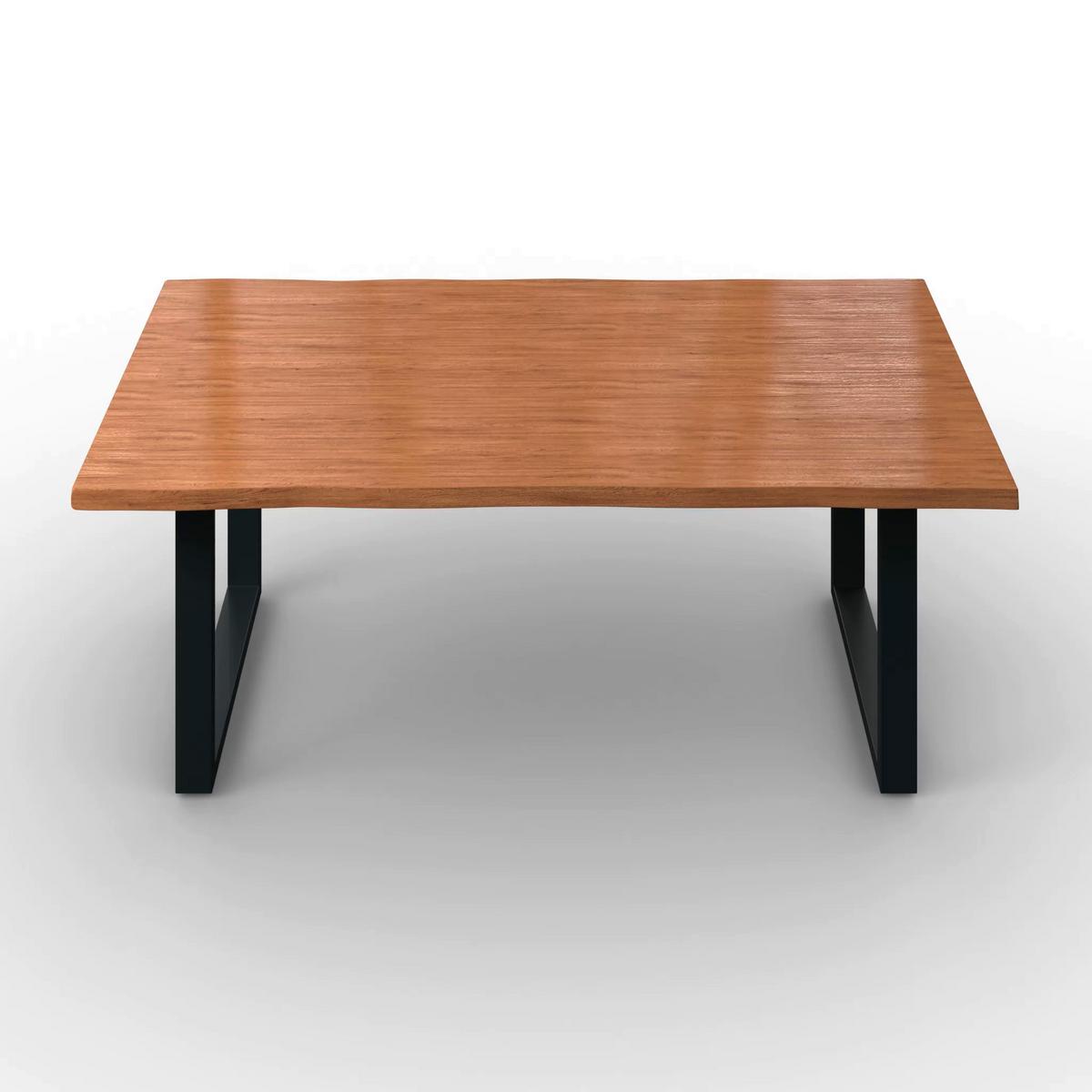 Esstisch Yola in Holz Eiche massiv ca. 200x100 cm - Eichefarben, MODERN, Holz/Metall (200/100/76cm) - Bessagi Home