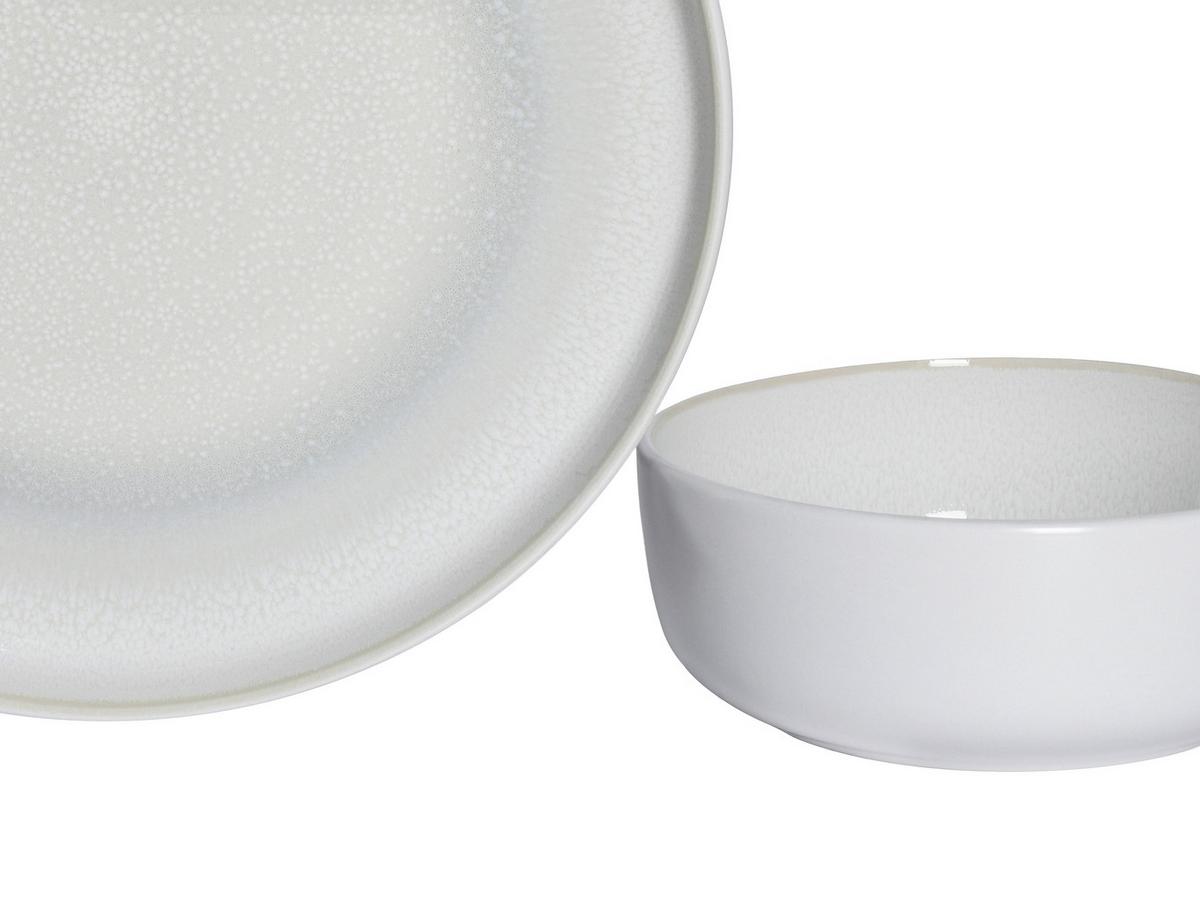 Serviciu de masă Nordic Fjord 16/1 - alb/gri-alb, Basics, ceramică - Creatable