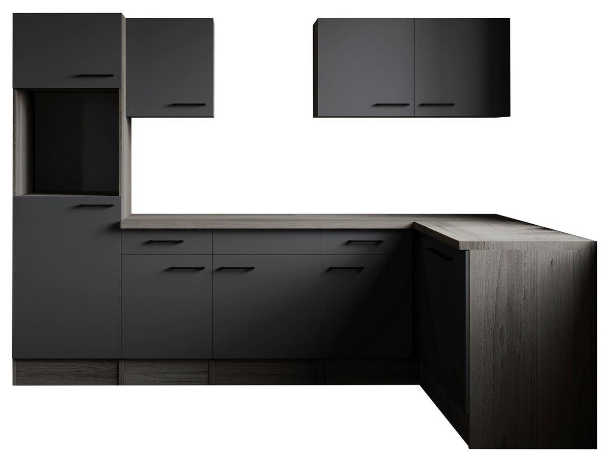 Kotna Kuhinja Brez Aparatov Oliver, 280x172cm - črna/siva, Design, kovina/leseni material (280/172cm) - Respekta